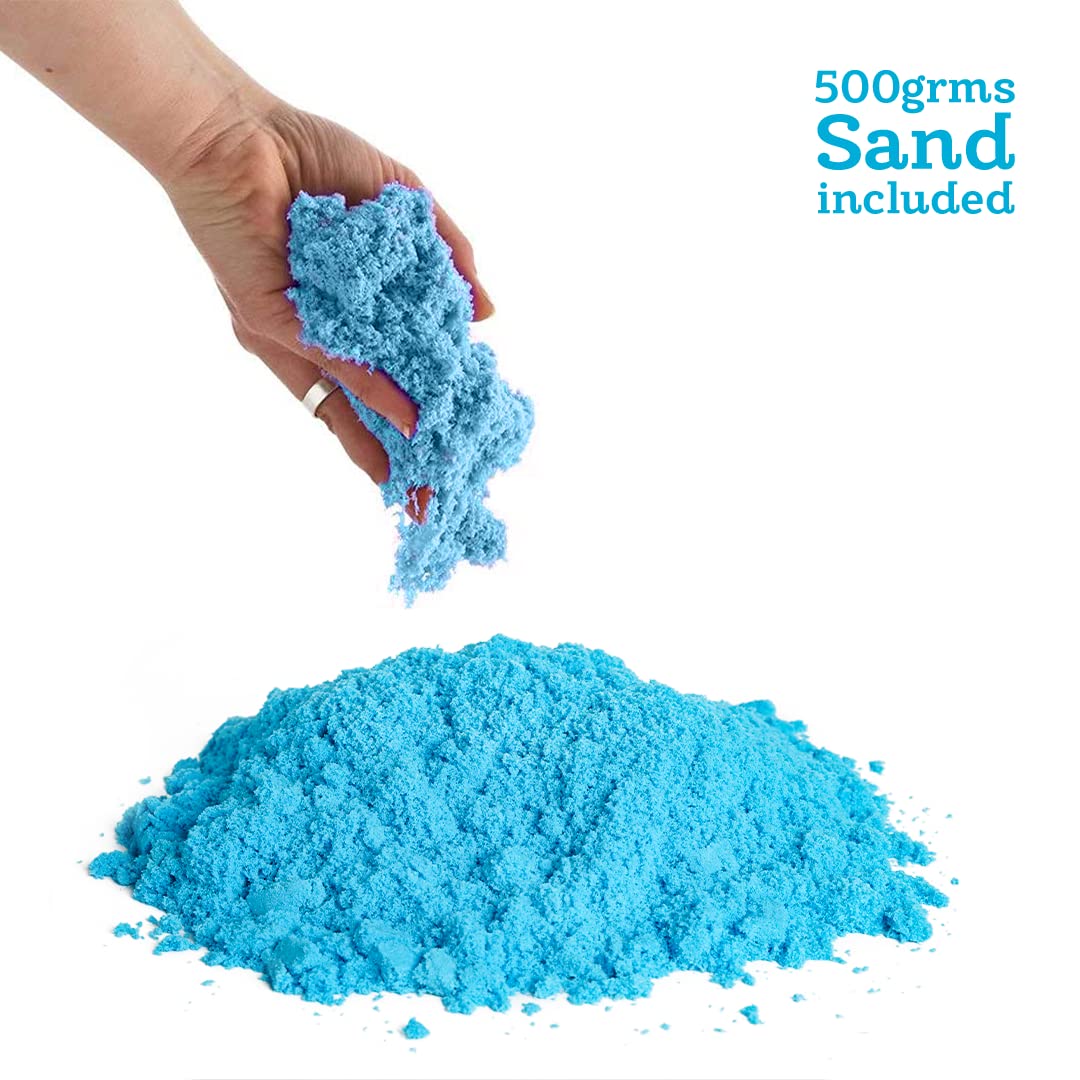 Ratna's Wonder Sand 500g Smooth Sand for Kids with One Big Mould Blue Colour - Creative Indoor Play Sand for Kids Beach Fun and Relaxation - Image 2