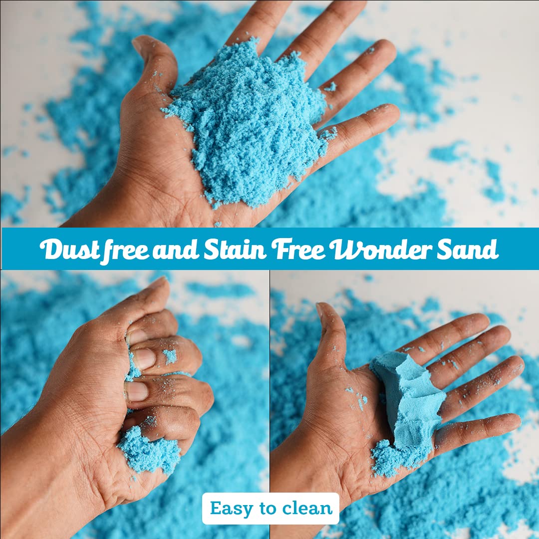 Ratna's Wonder Sand 500g Smooth Sand for Kids with One Big Mould Blue Colour - Creative Indoor Play Sand for Kids Beach Fun and Relaxation - Image 3