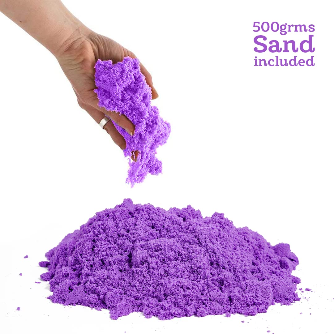 Ratna's Wonder Sand 500g Smooth Sand for Kids with One Big Mould Purple Colour - Creative Indoor Play Sand for Kids Beach Fun and Relaxation - Image 2