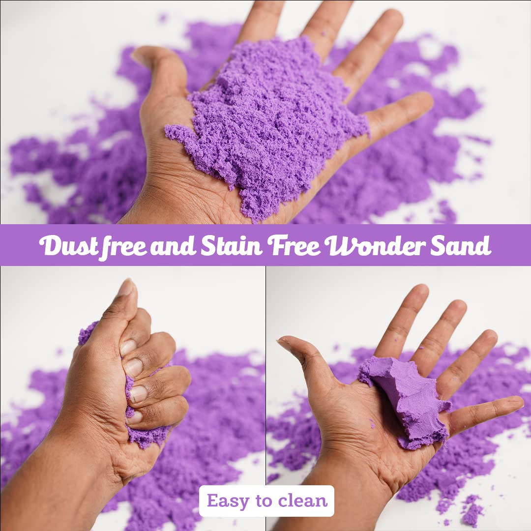 Ratna's Wonder Sand 500g Smooth Sand for Kids with One Big Mould Purple Colour - Creative Indoor Play Sand for Kids Beach Fun and Relaxation - Image 3
