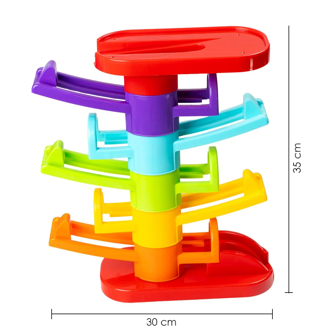 Ratna's Zoom & Boom 2-in-1 Montessori Activity Toy Set Containing Hammer Ball & Racing Tower Track with Stack Toy - Image 3