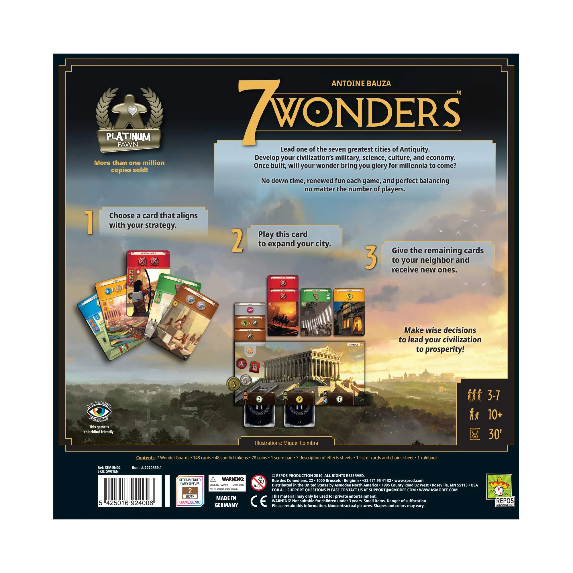 Repos Production Asmodee 7 Wonders Board Game - Lead Your Civilization to Prosperity New Edition - Image 3