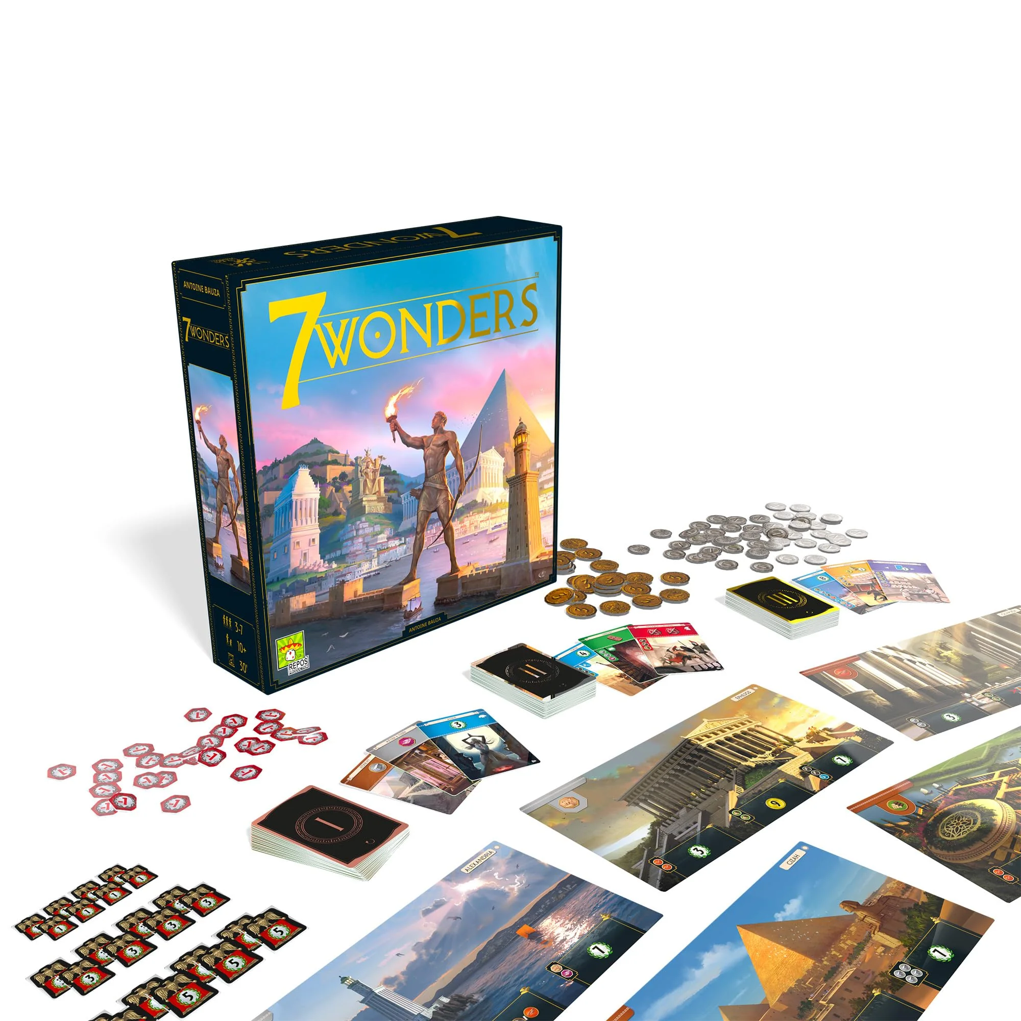 Repos Production Asmodee 7 Wonders Board Game - Lead Your Civilization to Prosperity New Edition - Image 5