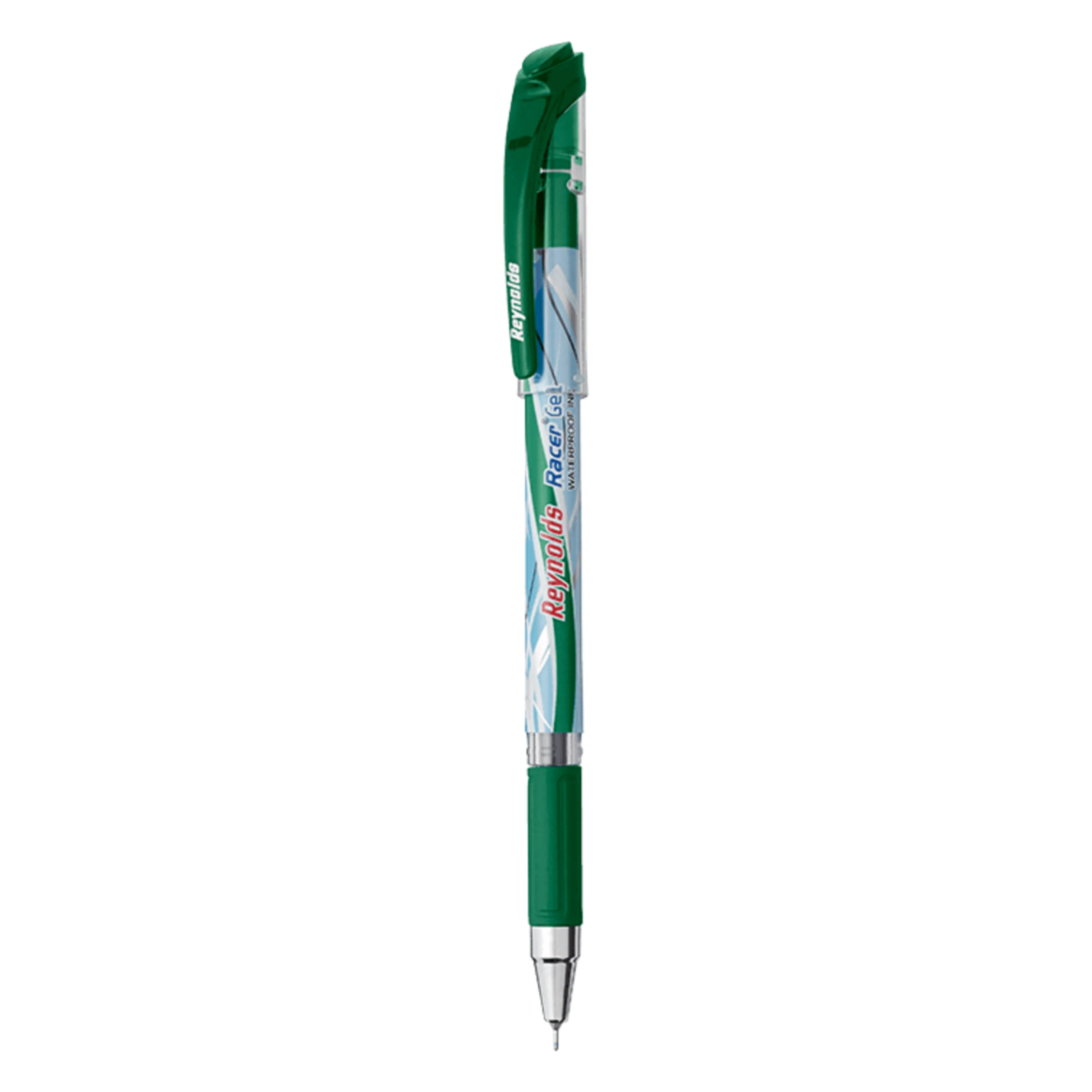 Reynolds Racer Gel Green 5 Pc's Lightweight Gel Pen With Comfortable Grip For Extra Smooth Writing I School And Office Stationery|0.5Mm Tip Size