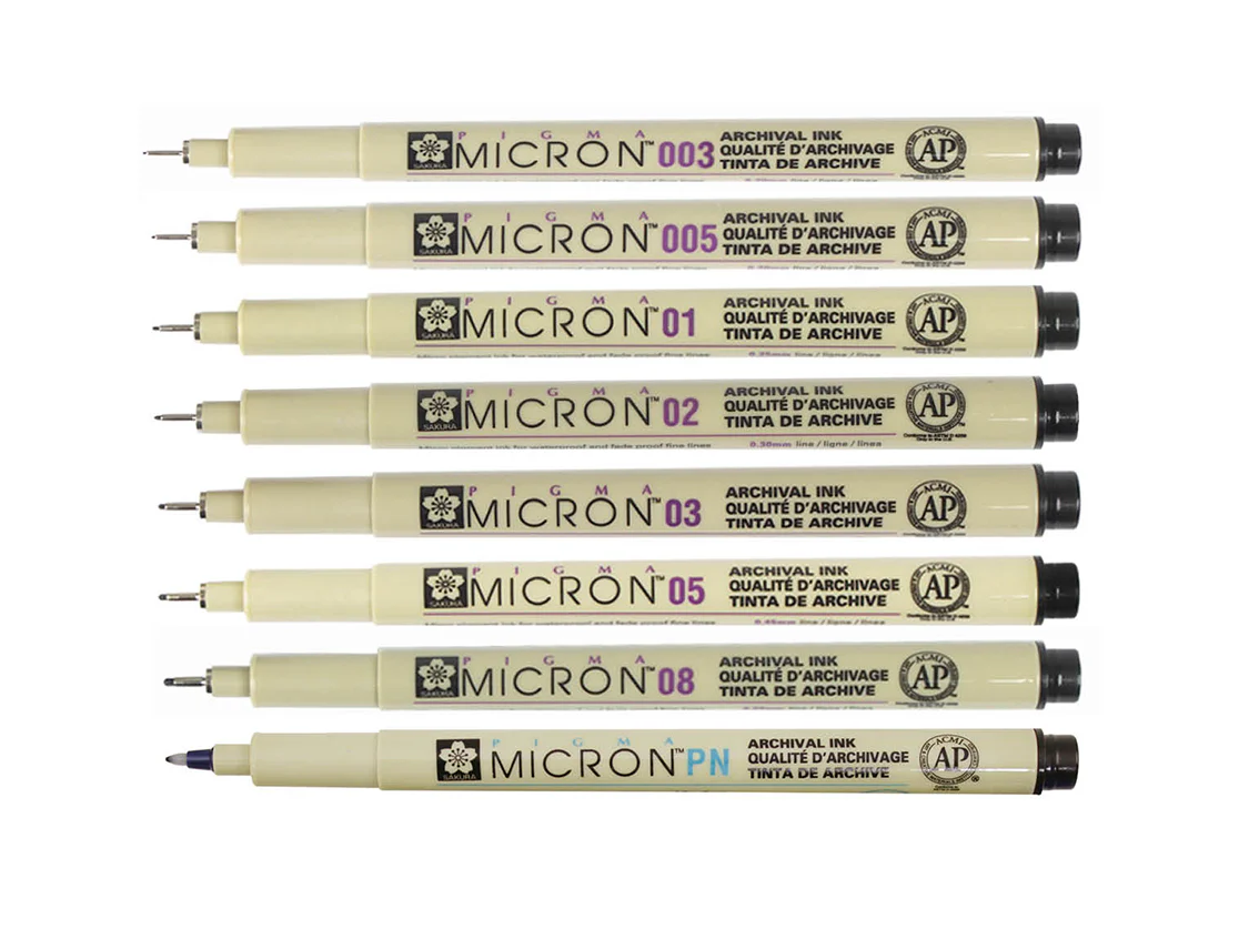 Sakura Pigma micron Set of 8 Ultra-Fine Nib Sizes – Black - Image 2