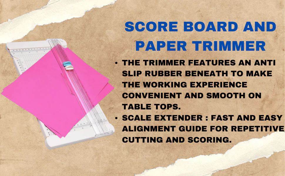 Score Board and Paper Trimmer (6" x 12") for Scrapbooking Art & Craft Card Box Making Scoring - Image 9
