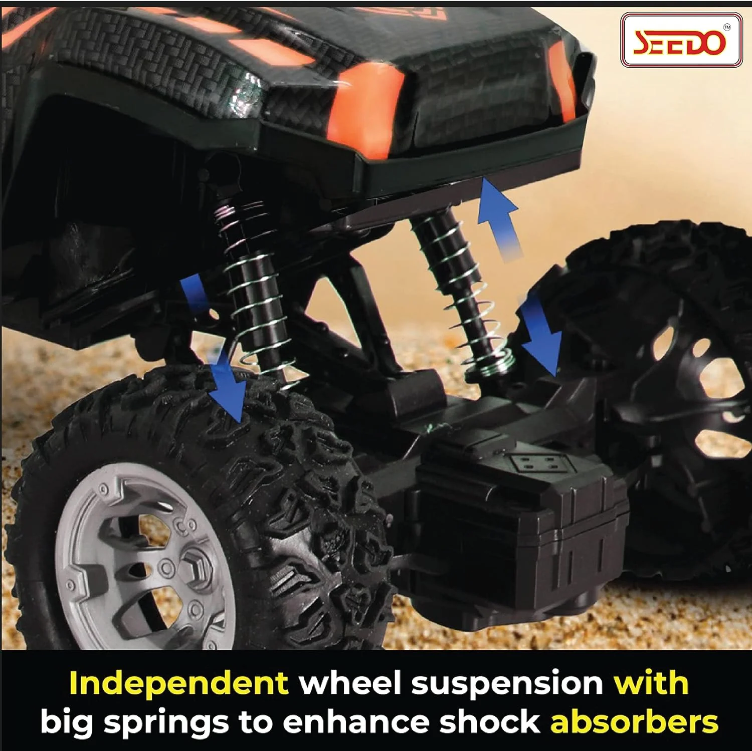 SEEDO Rechargeable Offroad 4x4 Strong Suspension Remote Control Monster Truck Toy Car - Image 5