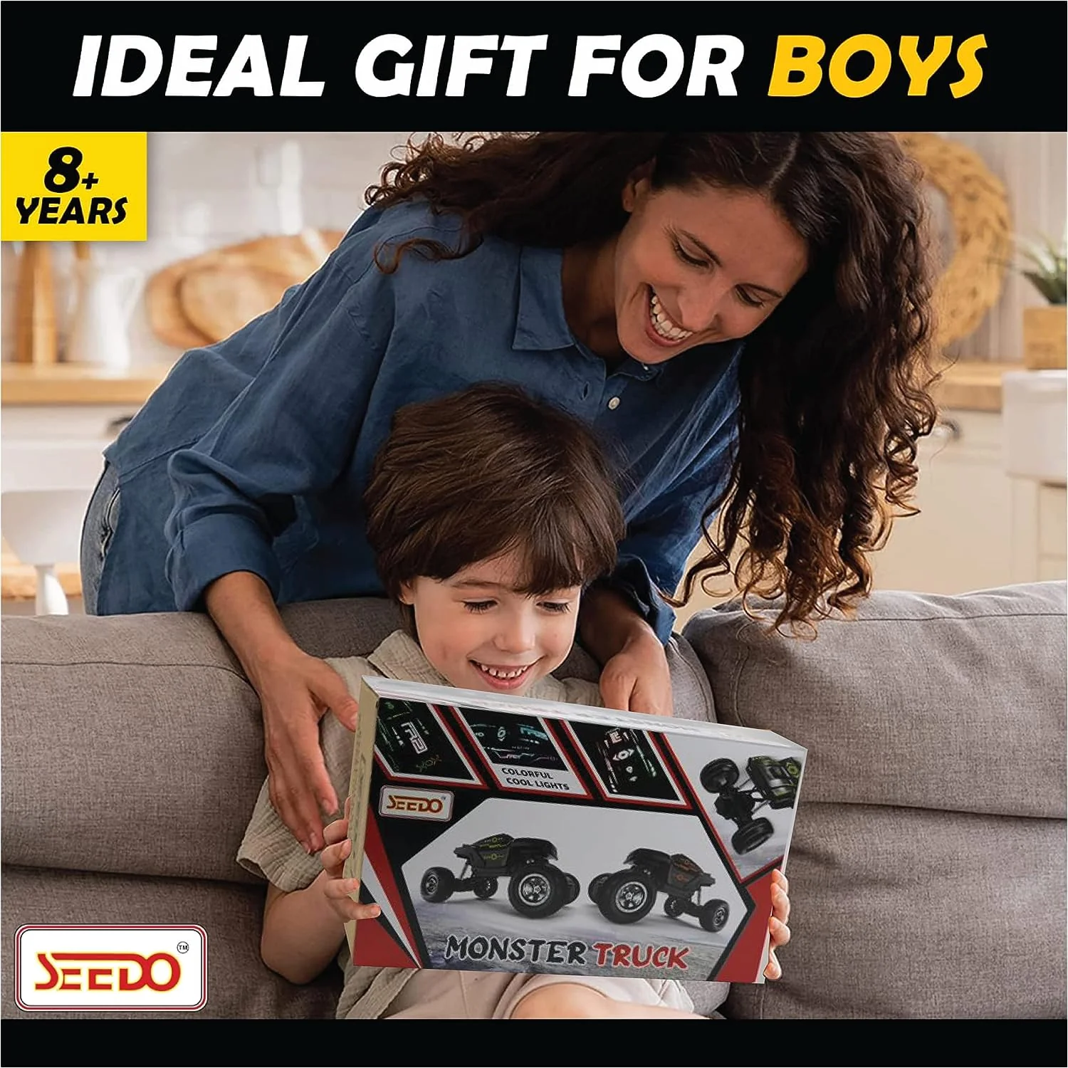 SEEDO Rechargeable Offroad 4x4 Strong Suspension Remote Control Monster Truck Toy Car - Image 6
