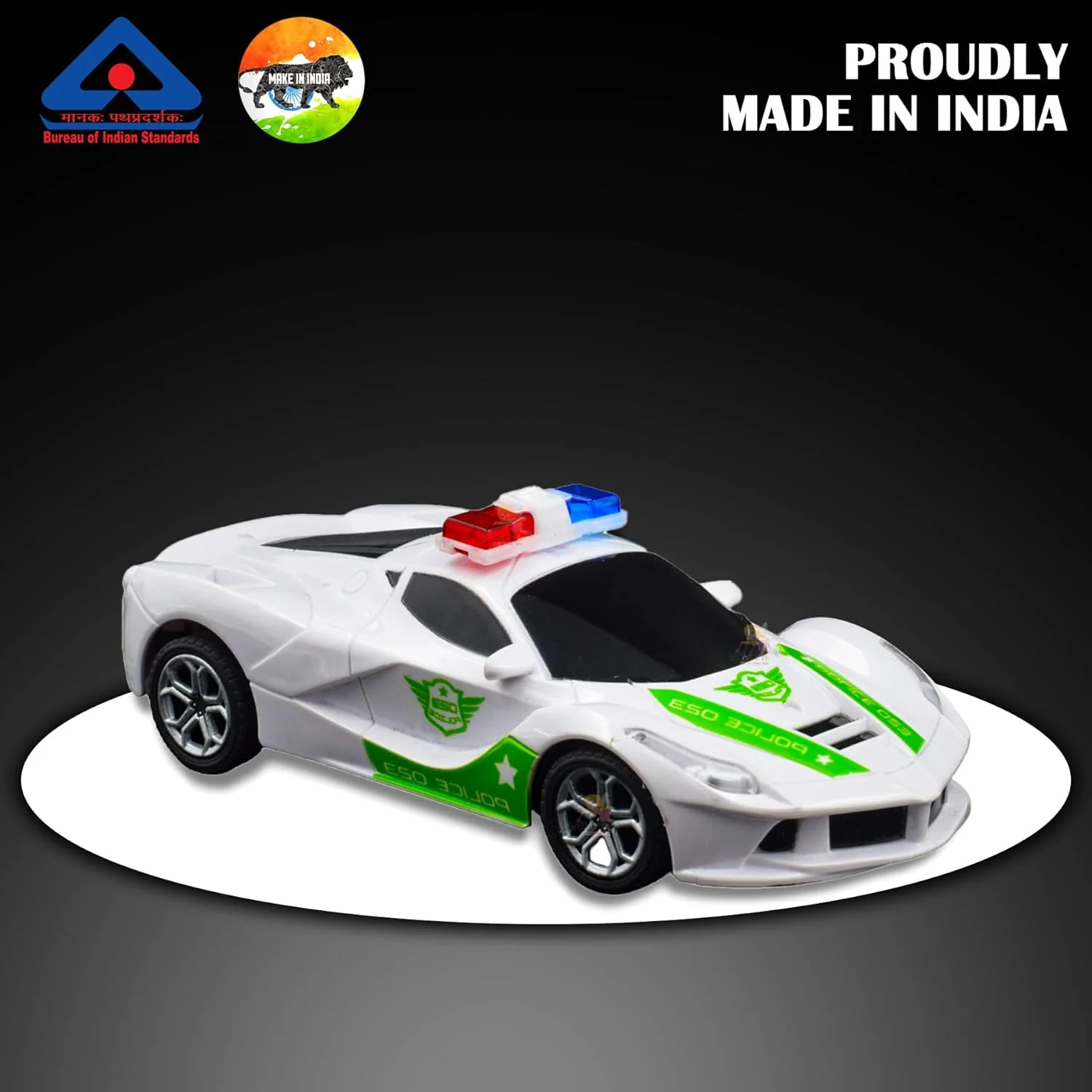 SEEDO Remote Control Police Car, 4 Wheel Drive, Strong Rubber Tyres, Classy Look, No Sharp Edges, for Kids, Featuring Anti-Skid Wheel Rubber Grip - Image 2