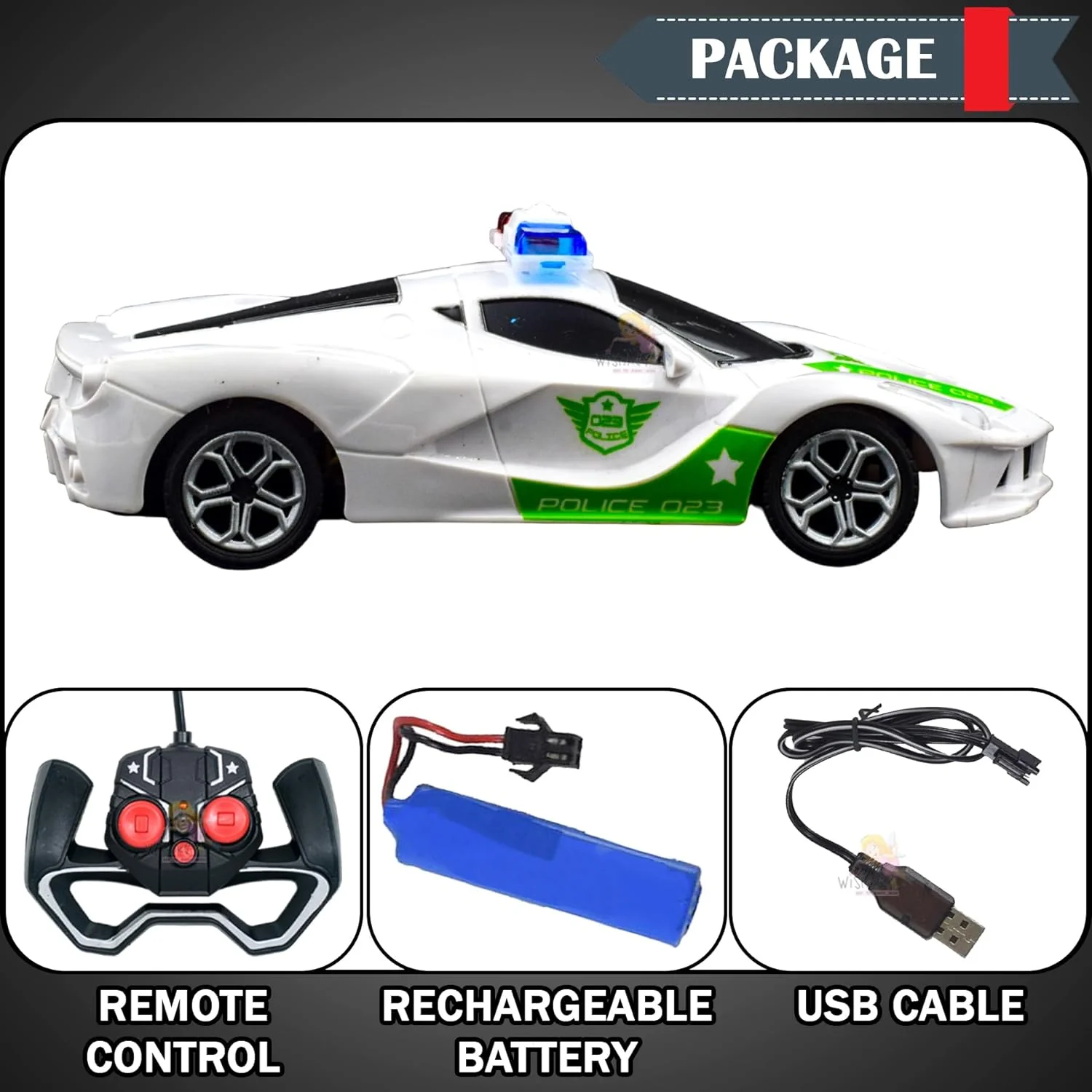 SEEDO Remote Control Police Car, 4 Wheel Drive, Strong Rubber Tyres, Classy Look, No Sharp Edges, for Kids, Featuring Anti-Skid Wheel Rubber Grip - Image 5