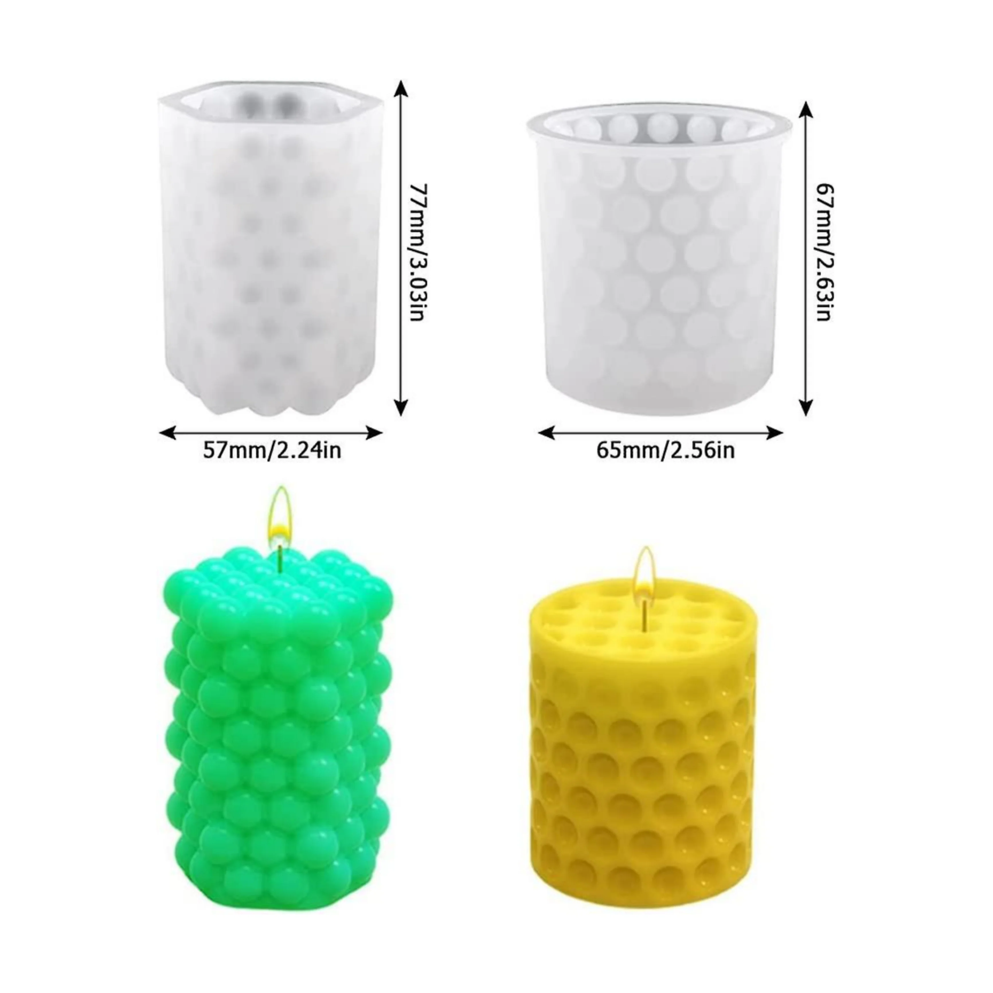 Silicone Mould 3D Cylinder Candle - Image 8