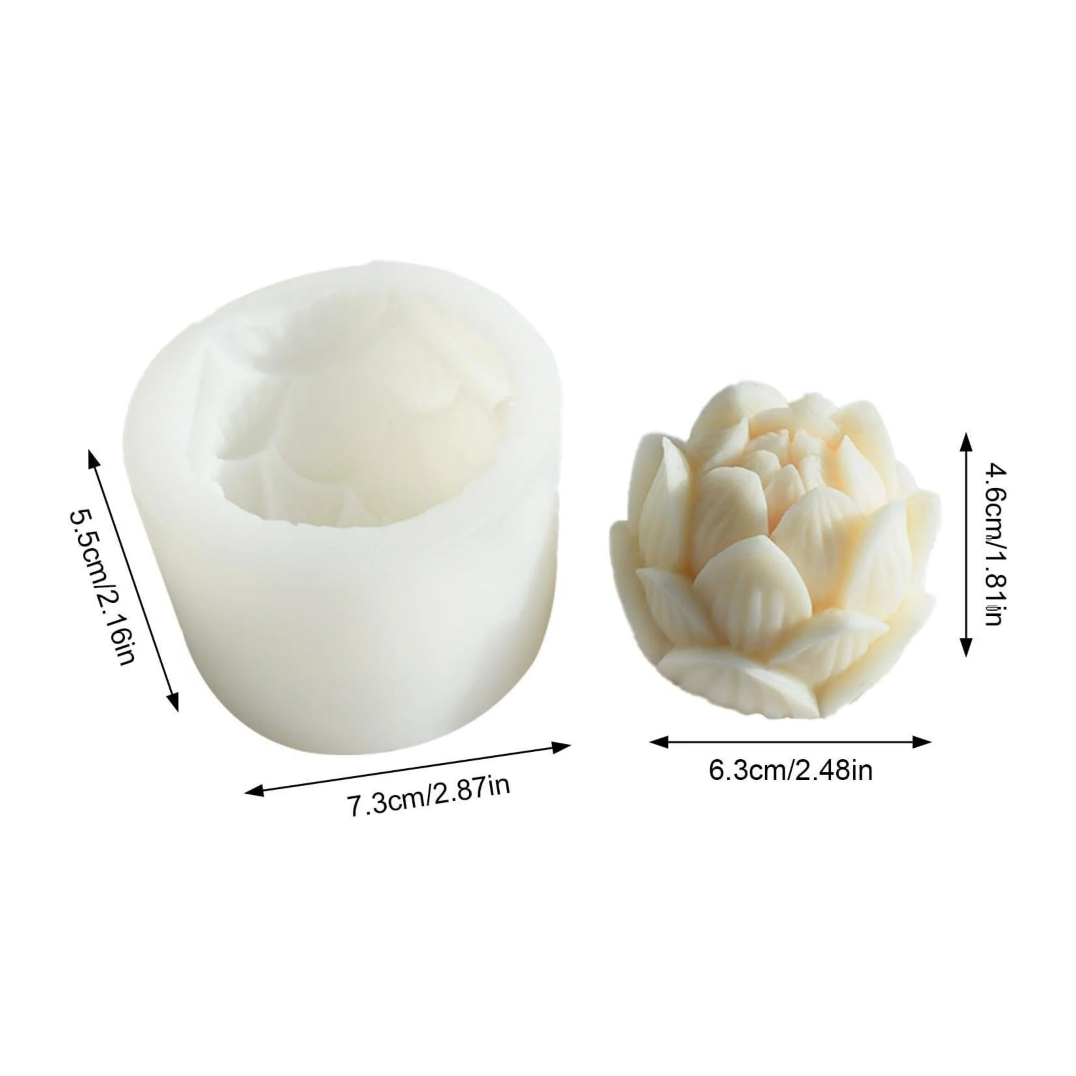 Silicone Mould 3D Lotus Candle - Image 2