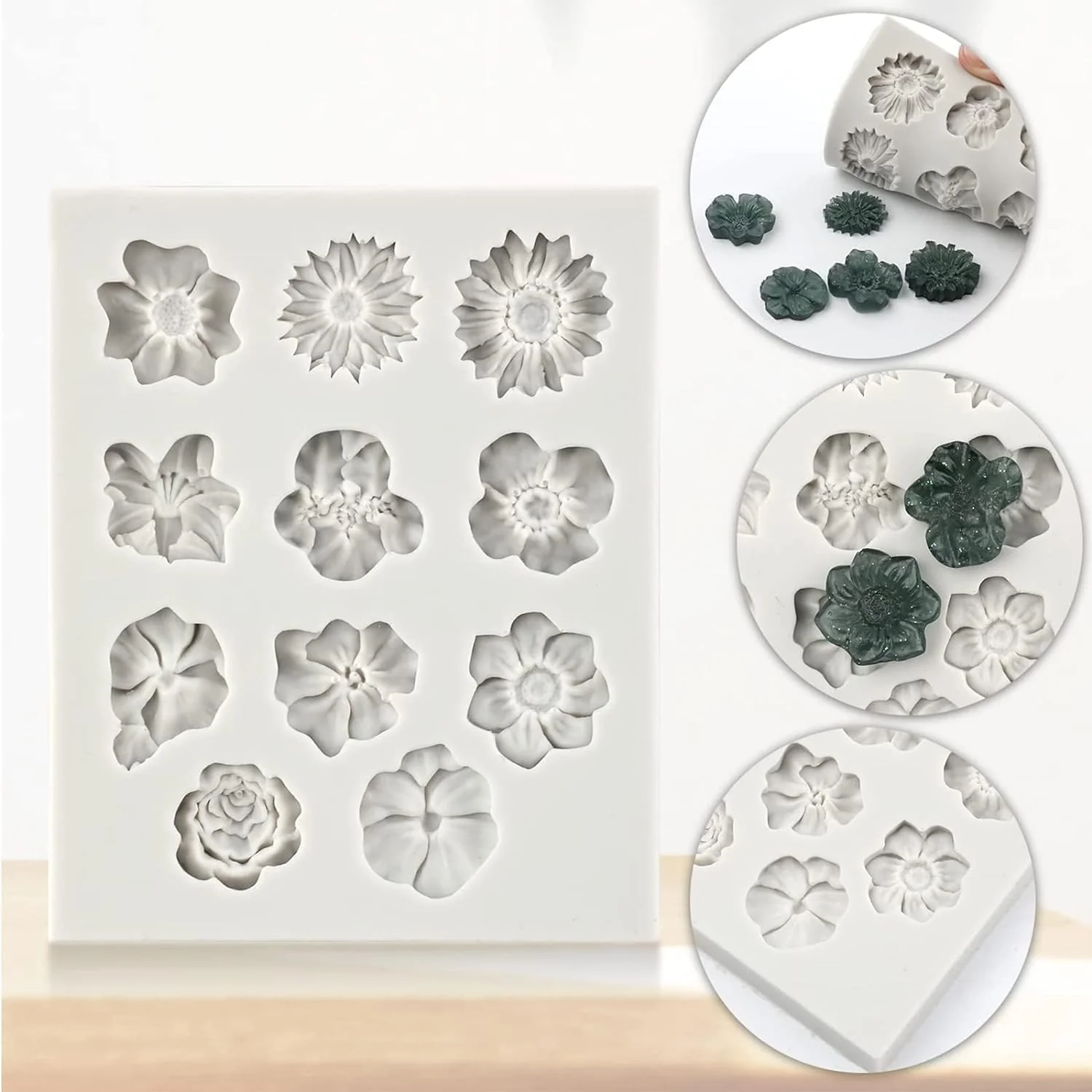 Silicone Mould 11 Cavity Flower Fondant - Image 4
