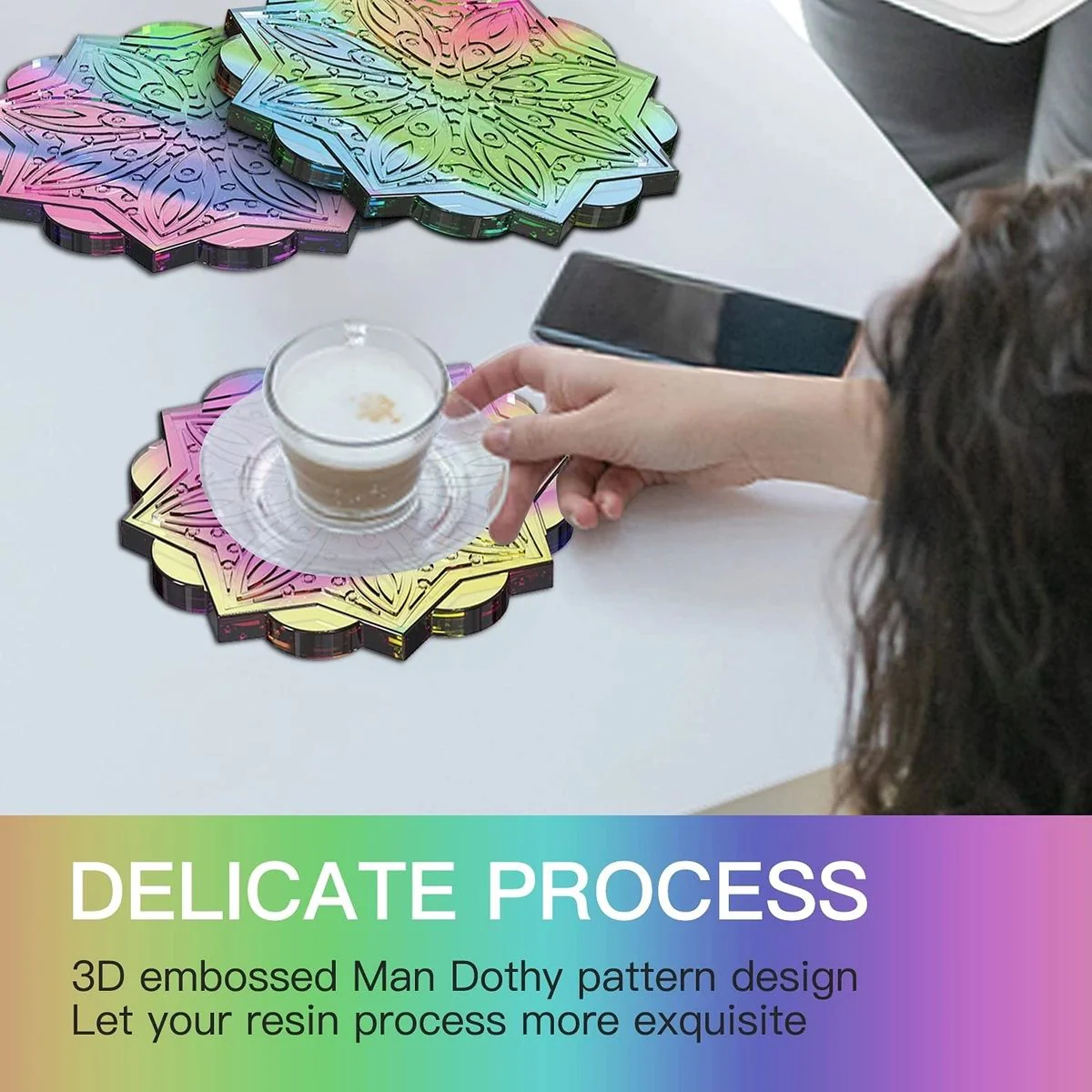 Silicone Mould 8 Inch Mandala Coaster - Image 5