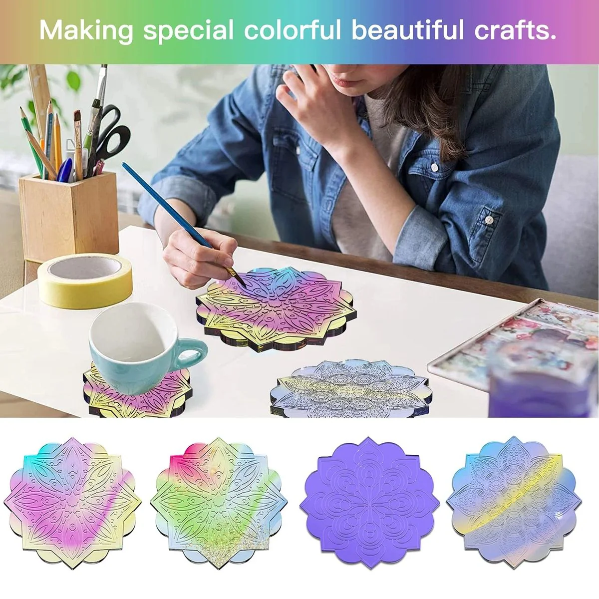 Silicone Mould 8 Inch Mandala Coaster - Image 6