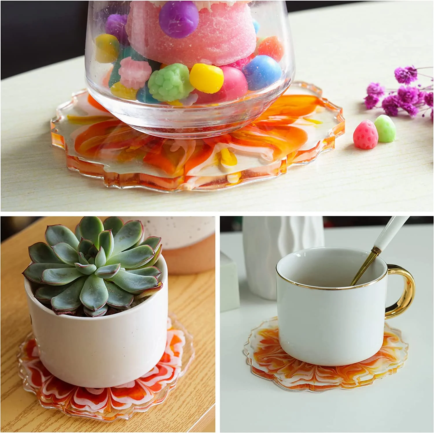 Silicone Mould Agate Coaster 4 Inch - Image 3