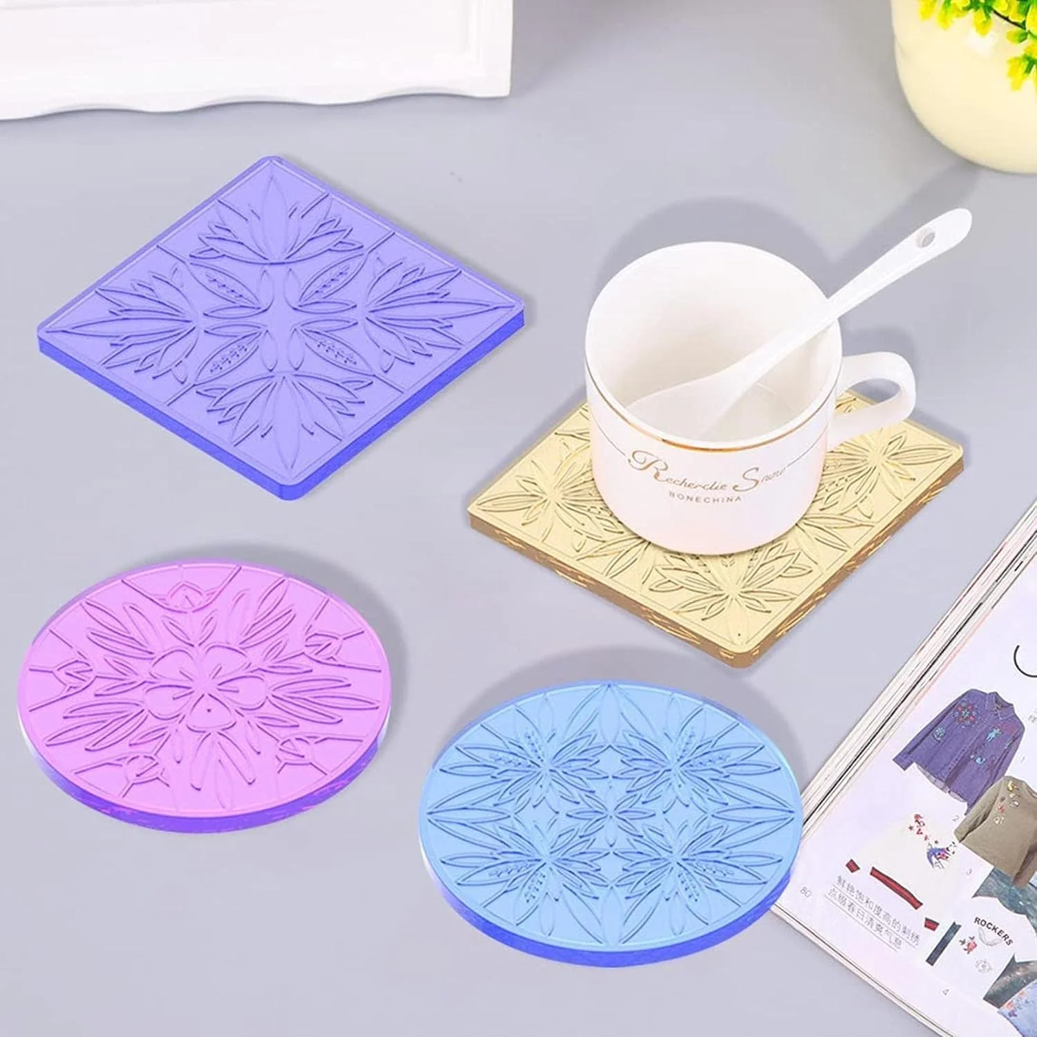 Silicone Mould Floral Coaster - Image 5