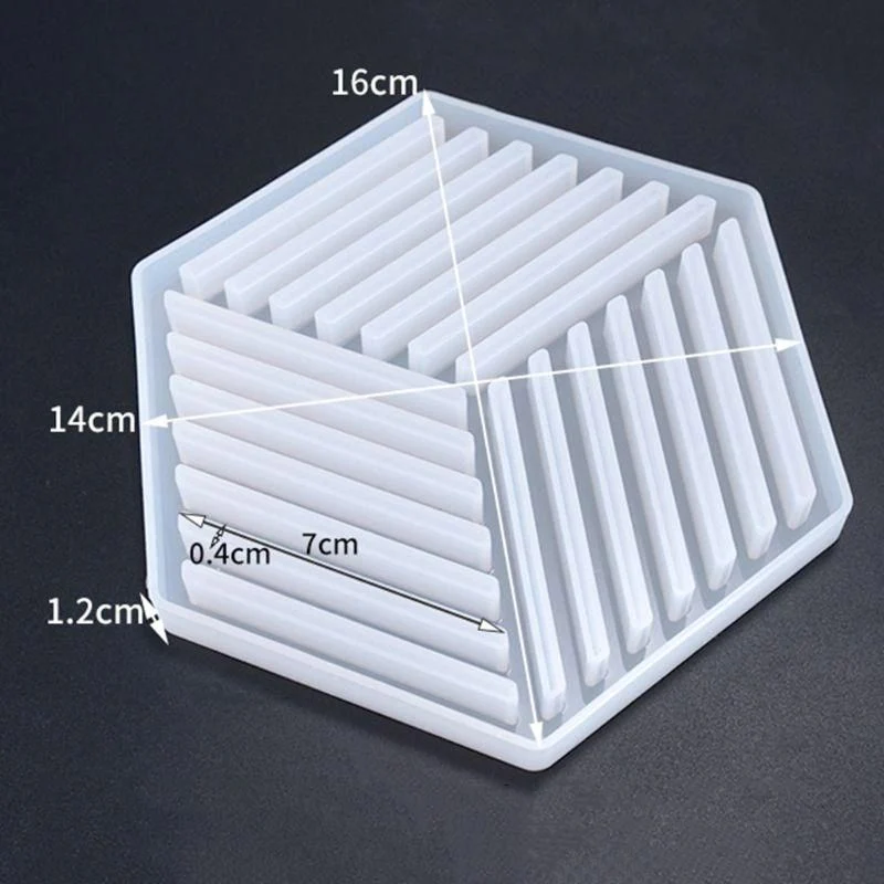 Silicone Mould Hexagon Coaster- Stripes - Image 2