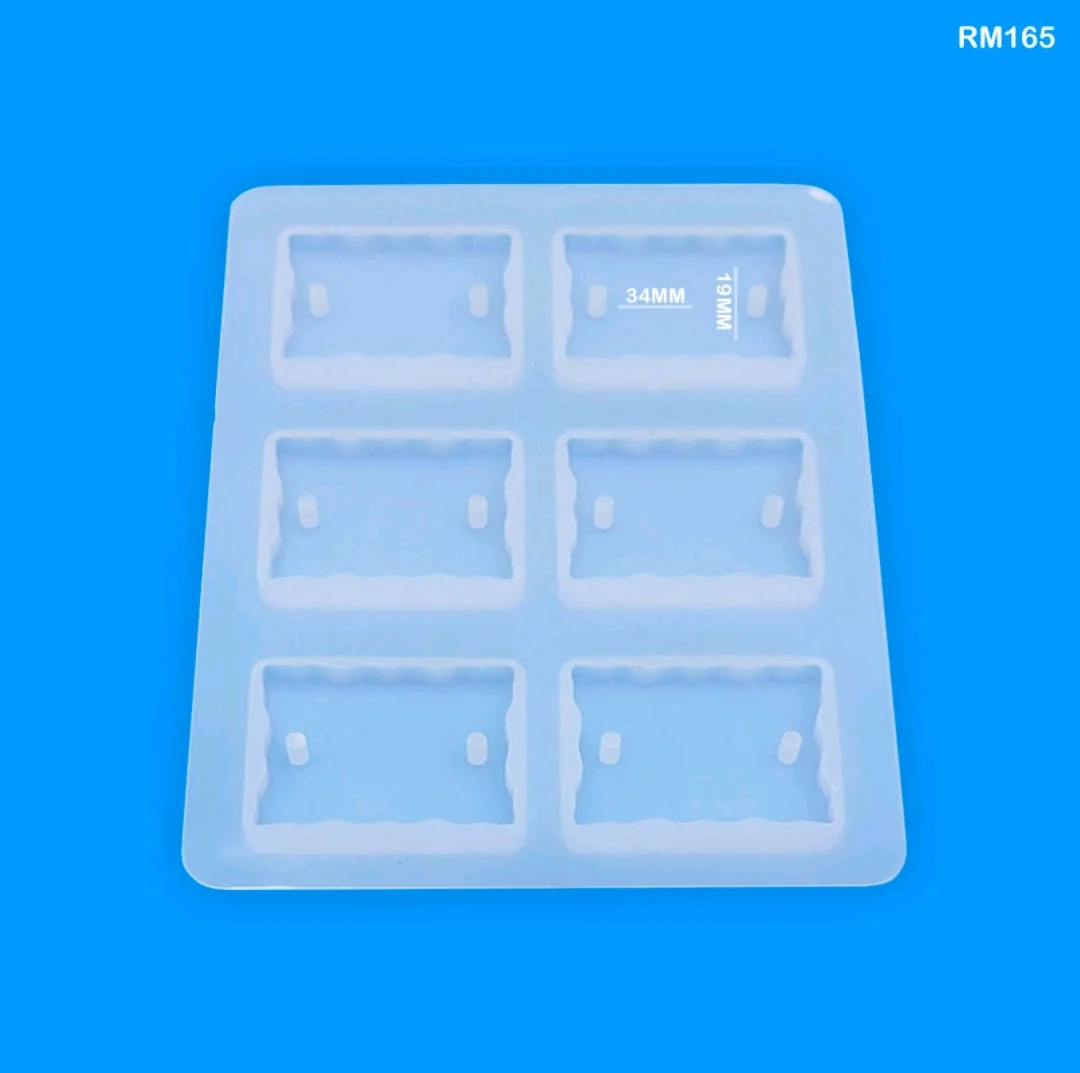 Silicone Mould Rakhi 6 Cavity Rectangle Agate 34x19mm