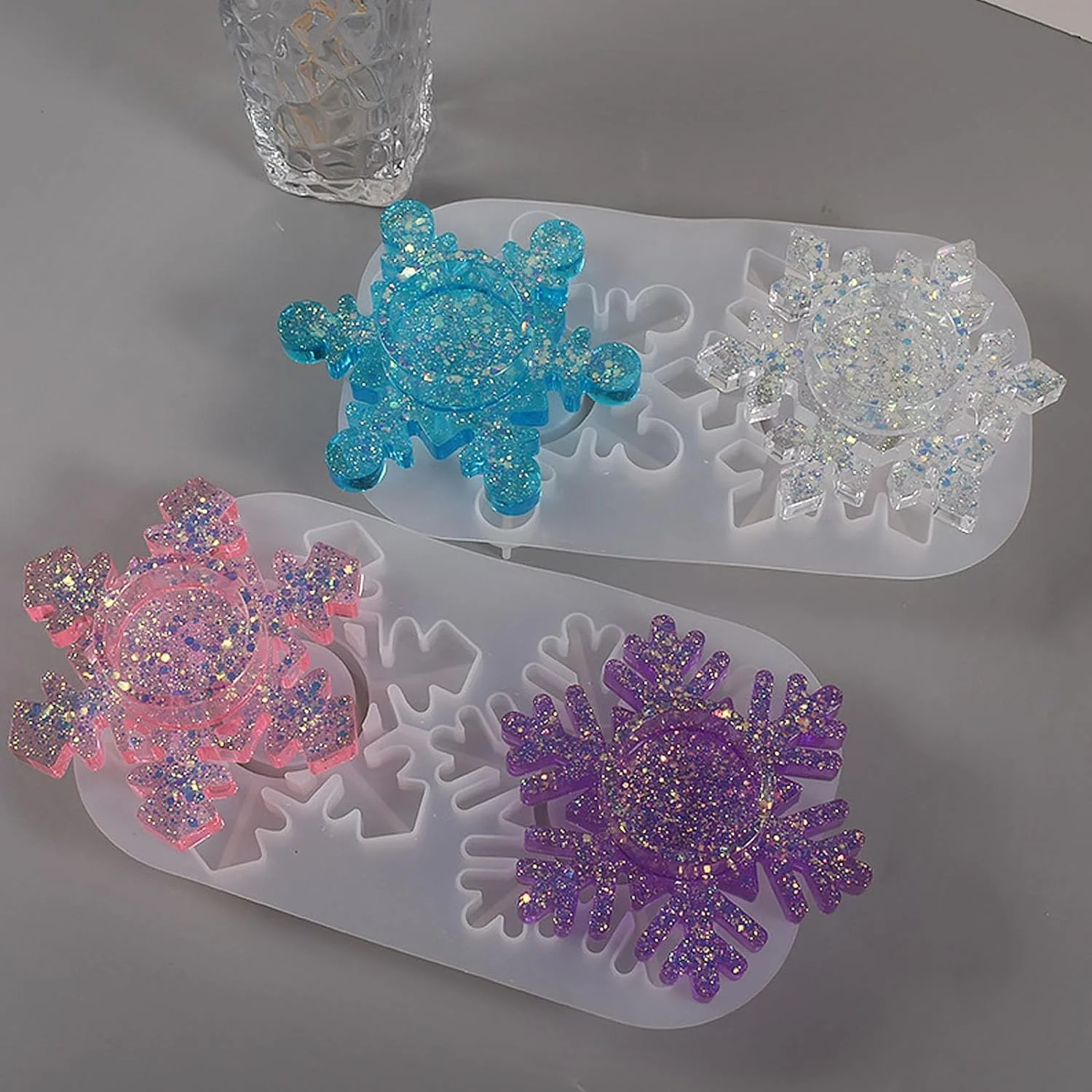 Silicone Mould Snowflakes Candle Holder - Image 4