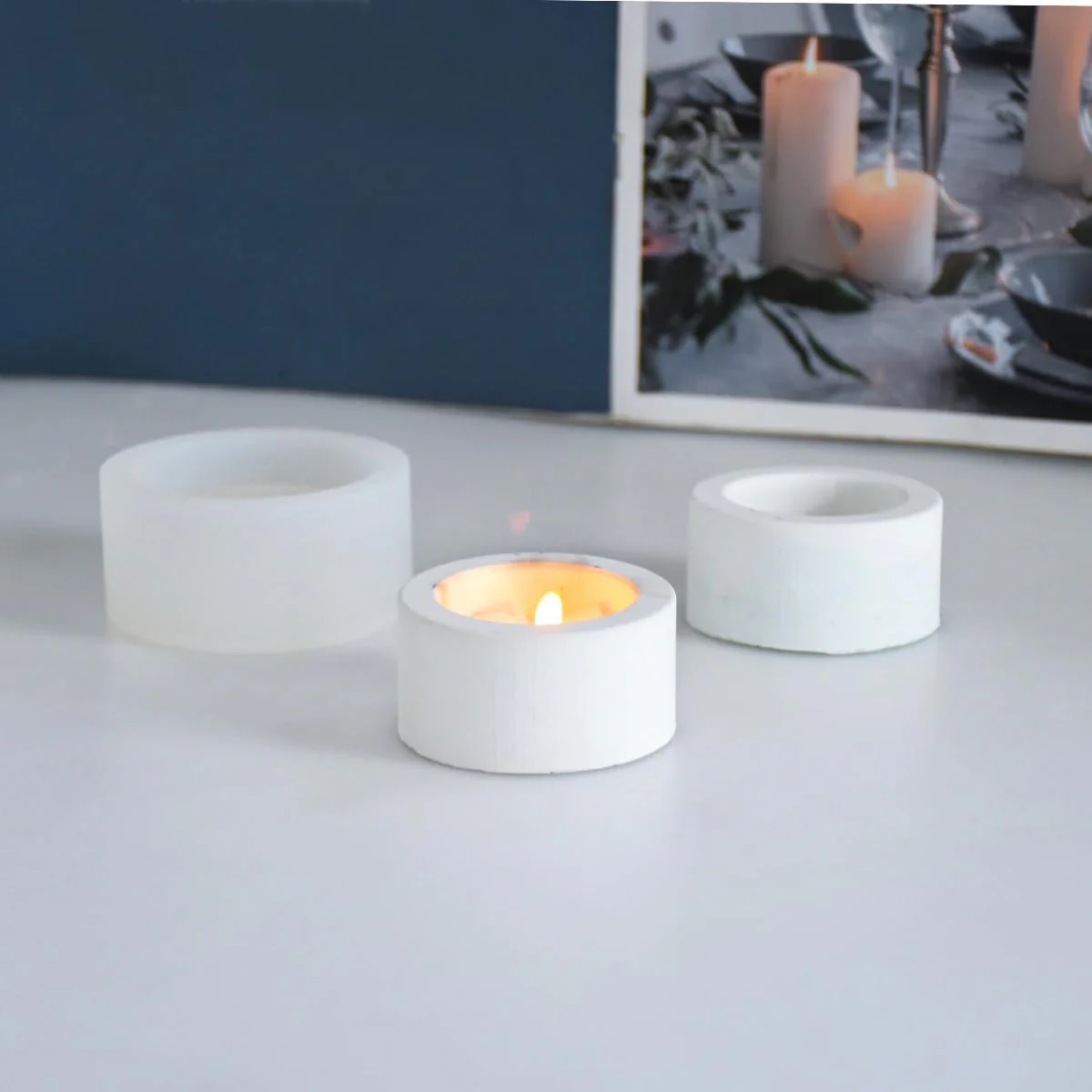 Silicone Mould T-Light Candle Holder 3 Pc's Set - Image 3