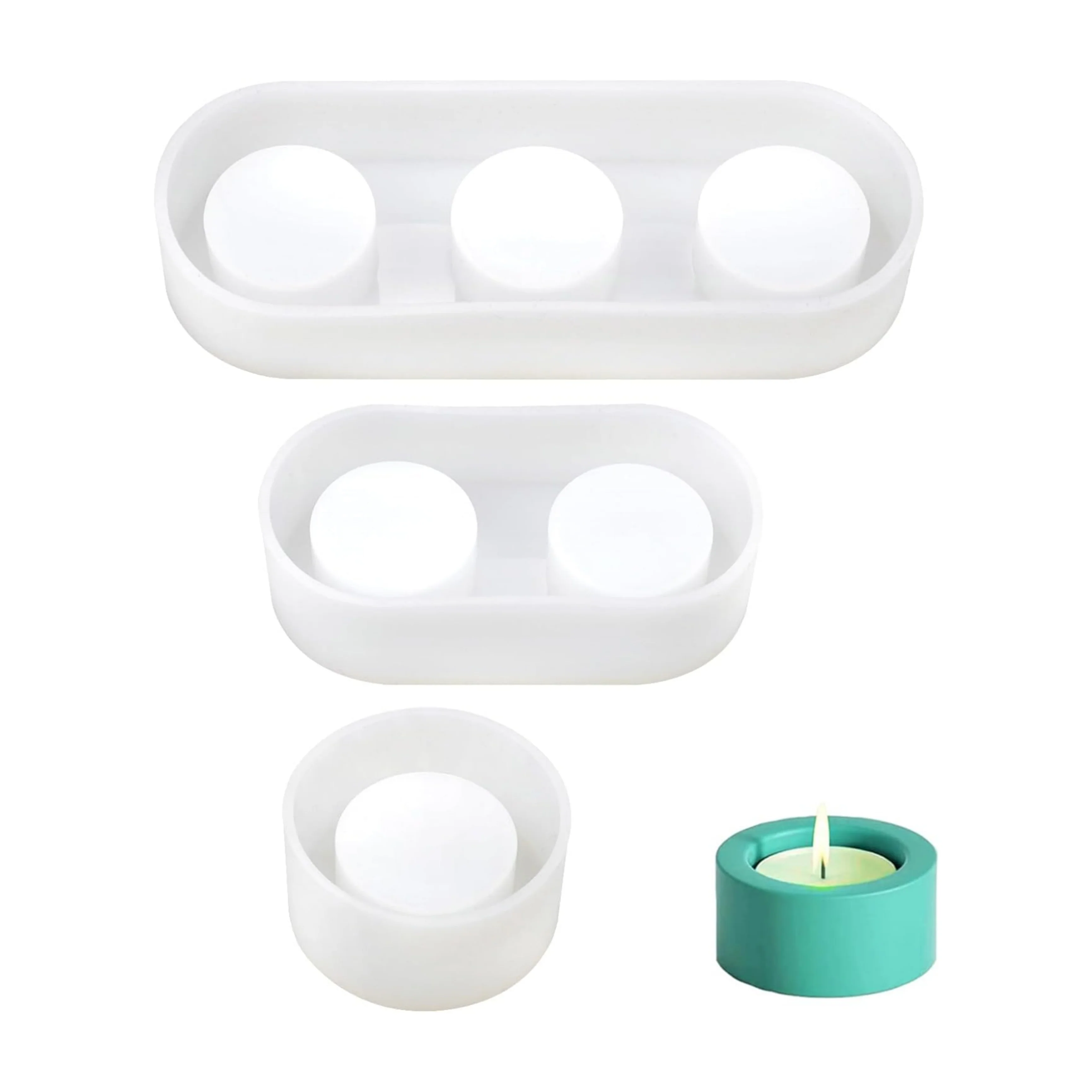 Silicone Mould T-Light Candle Holder 3 Pc's Set - Image 7