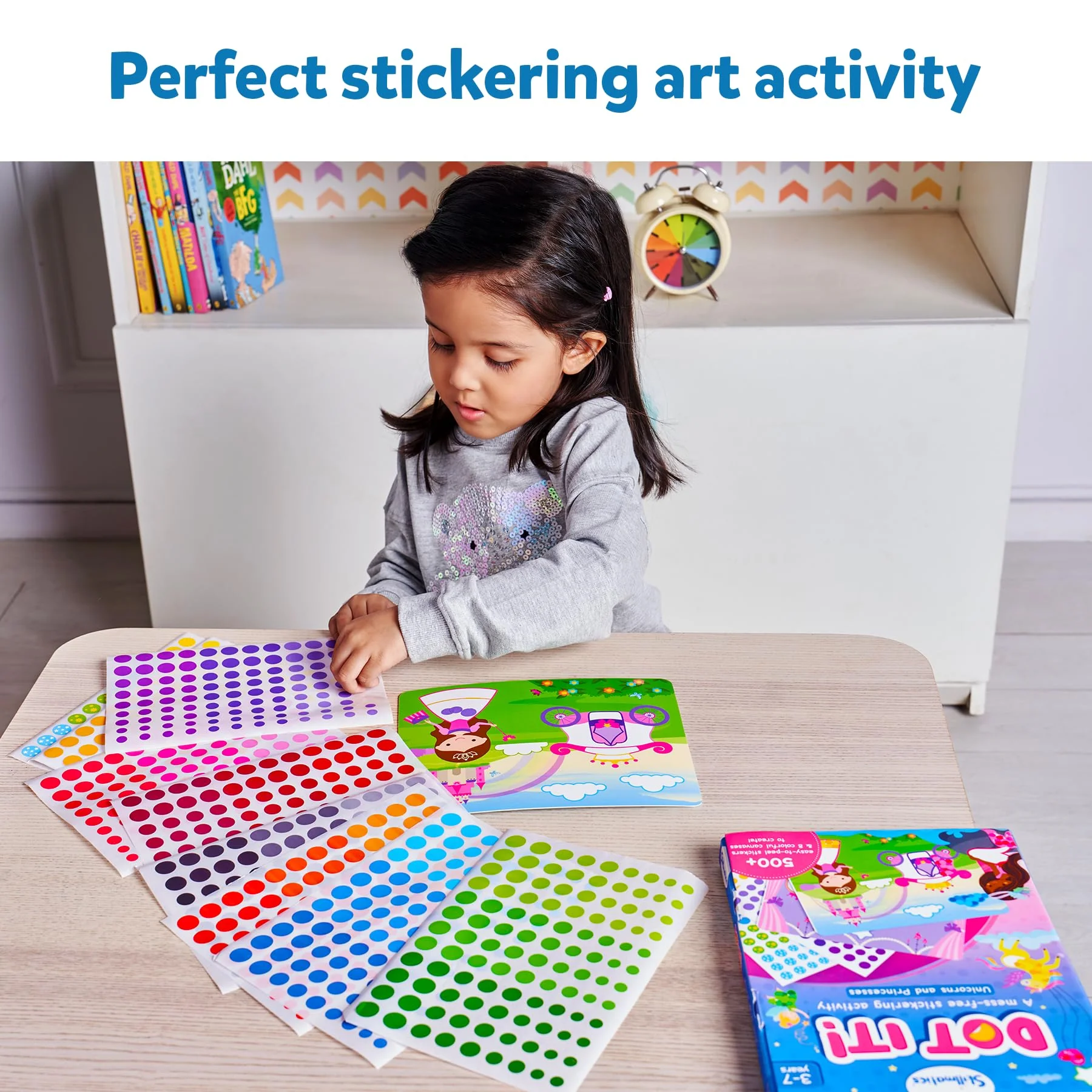 Skillmatics Art Activity - Dot It Unicorns & Princesses, No Mess Sticker Art for Kids, Craft Kits, DIY Activity, Gifts - Image 3