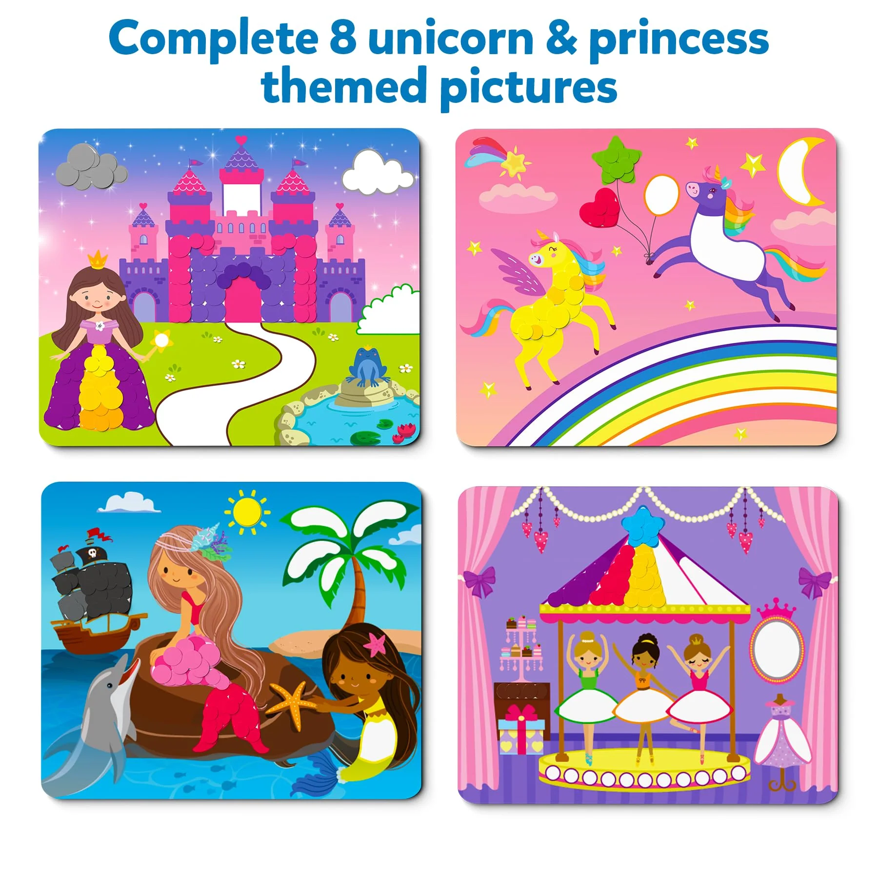 Skillmatics Art Activity - Dot It Unicorns & Princesses, No Mess Sticker Art for Kids, Craft Kits, DIY Activity, Gifts - Image 4