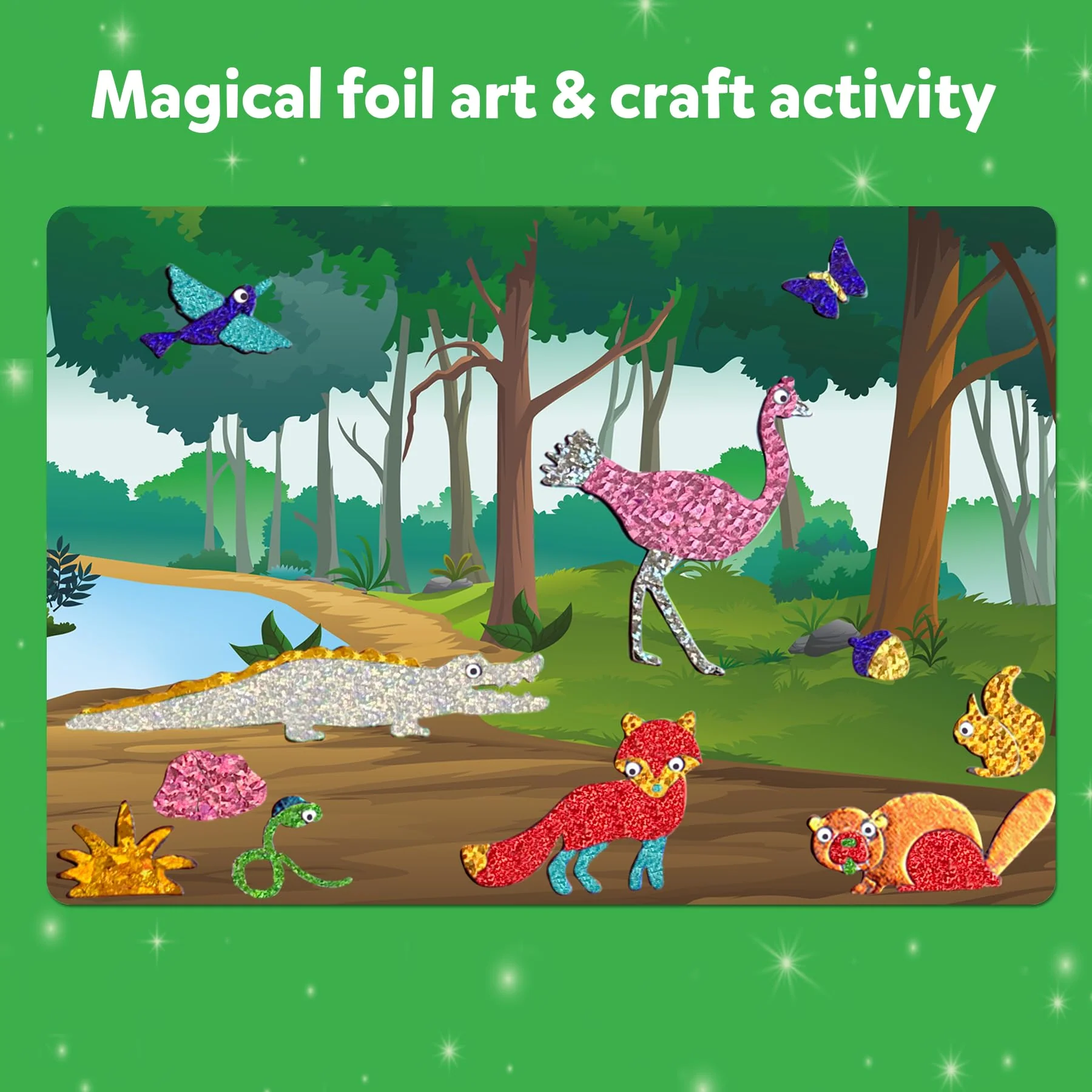 Skillmatics Art & Craft Activity - Foil Fun Animals, No Mess Art for Kids, Craft Kits & Supplies, DIY Creative Activity, Gifts - Image 3