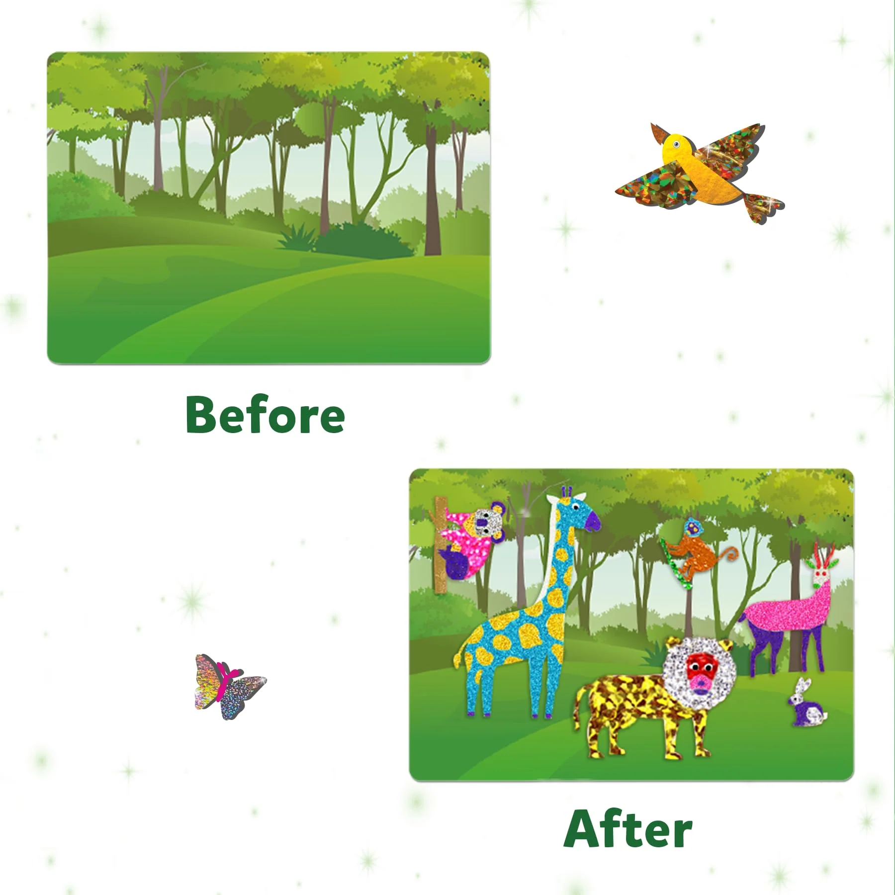 Skillmatics Art & Craft Activity - Foil Fun Animals, No Mess Art for Kids, Craft Kits & Supplies, DIY Creative Activity, Gifts - Image 6