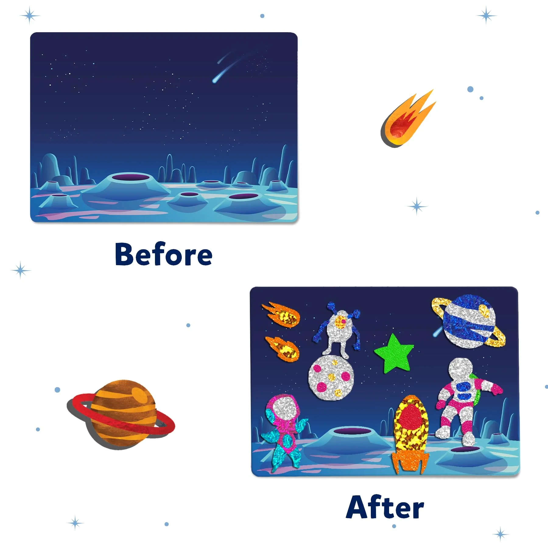 Skillmatics Art & Craft Activity - Foil Fun Space, No Mess Art for Kids, Craft Kits & Supplies, DIY Creative Activity, Gifts - Image 6