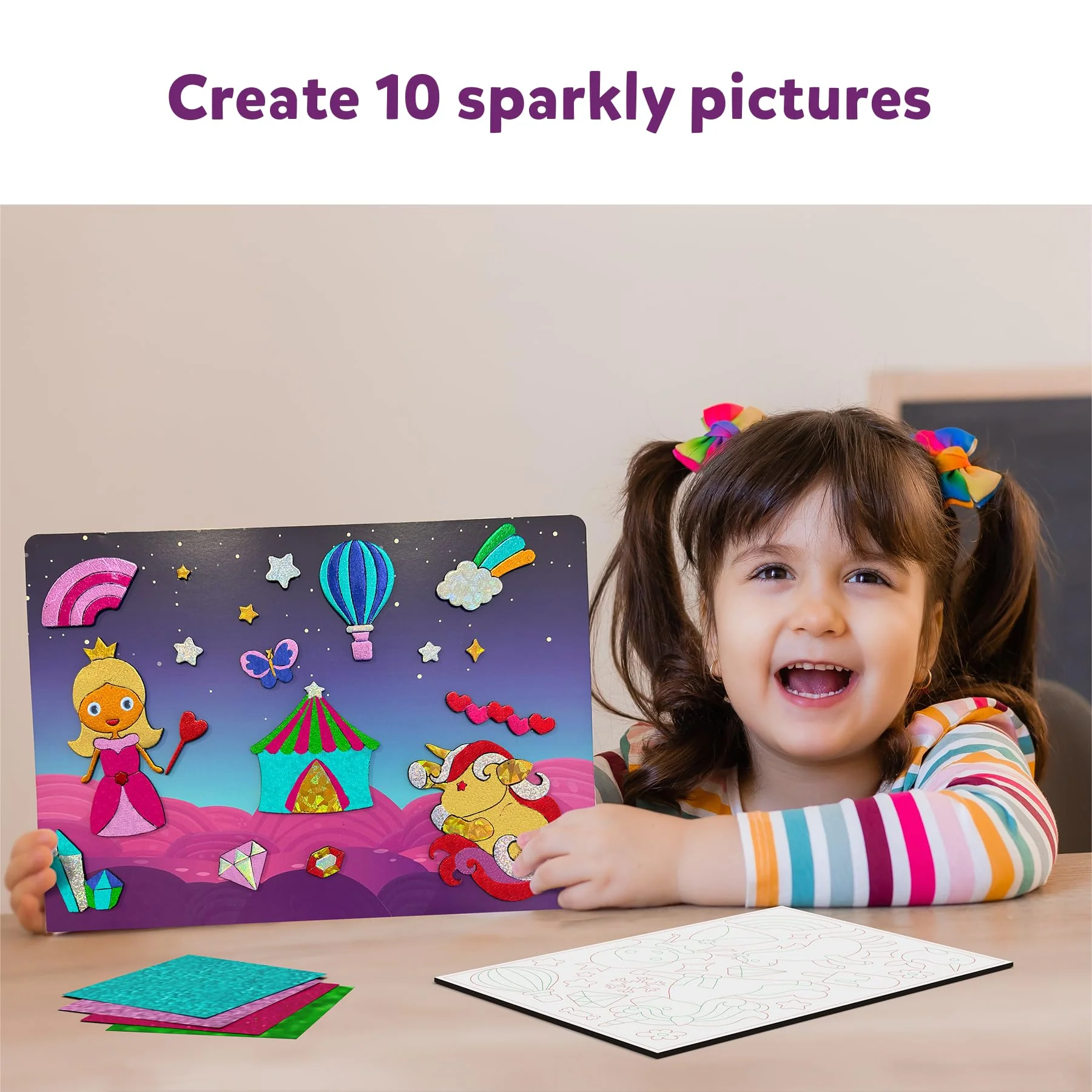 Skillmatics Art & Craft Activity - Foil Fun Unicorns & Princesses, No Mess Art for Kids, Craft Kits & Supplies, DIY Creative Activity, Gifts - Image 2