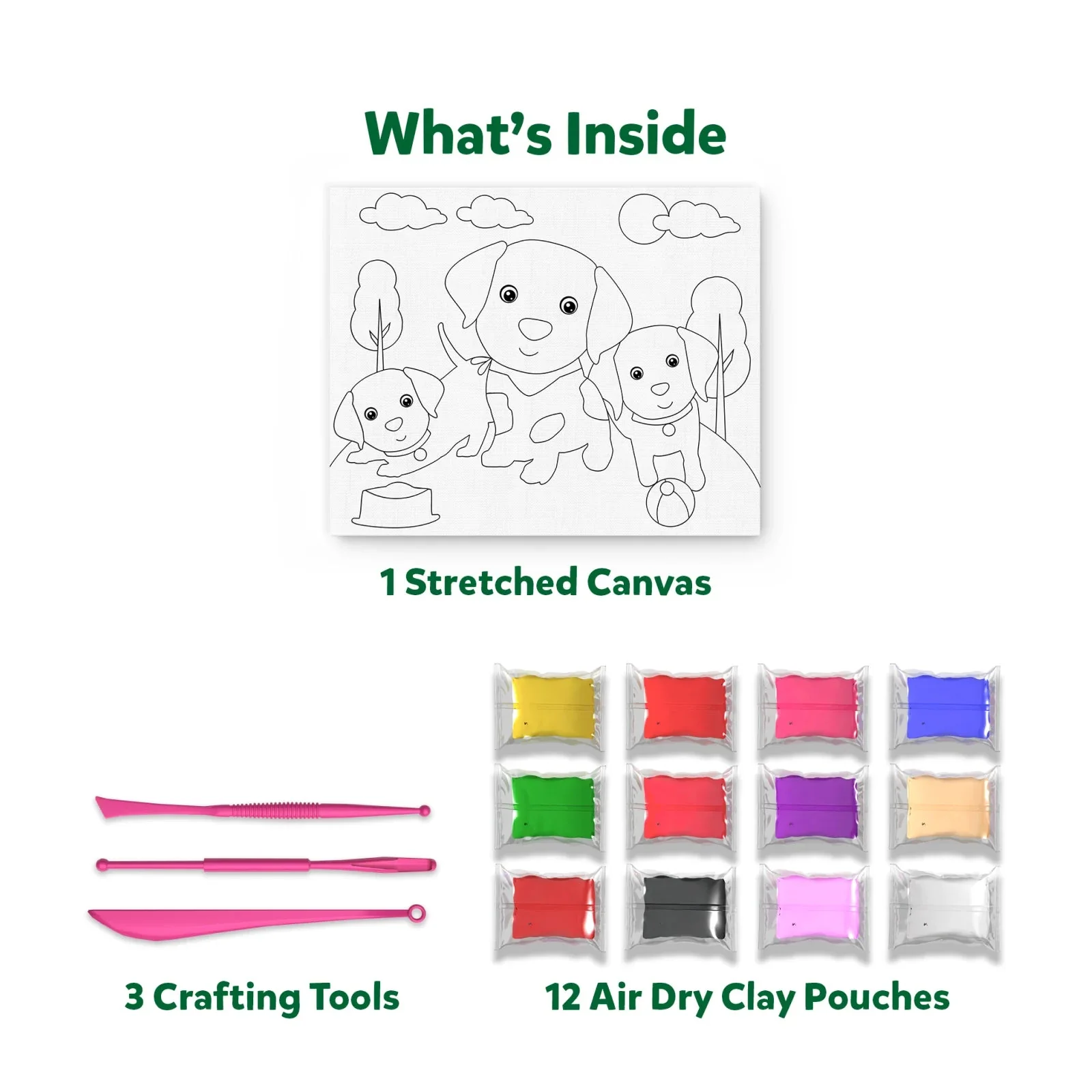 Skillmatics Art & Craft Kit - Color with Clay, No Mess Art, Create a Clay Canvas of Pups at The Park, Gifts - Image 2