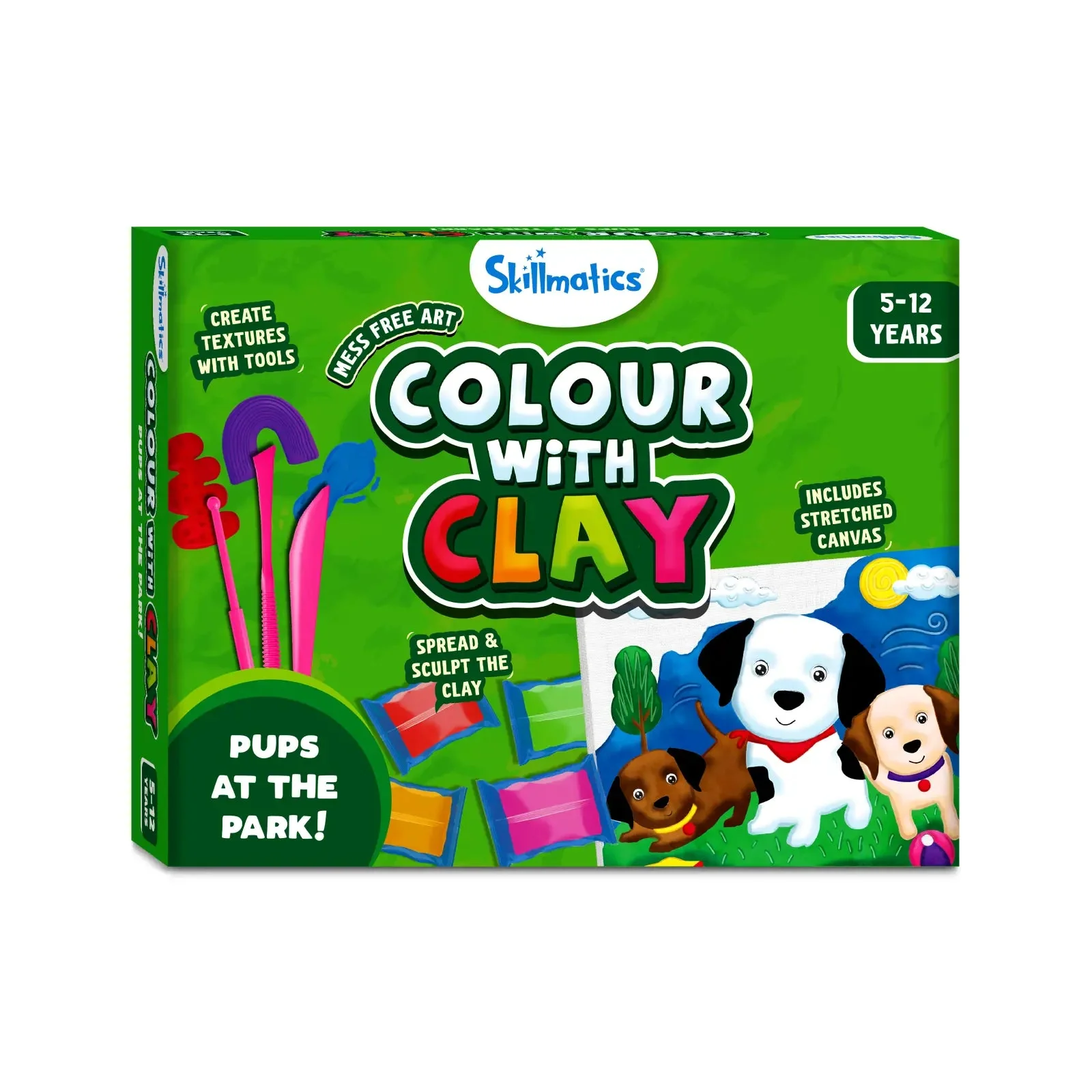 Skillmatics Art & Craft Kit - Color with Clay, No Mess Art, Create a Clay Canvas of Pups at The Park, Gifts - Image 9