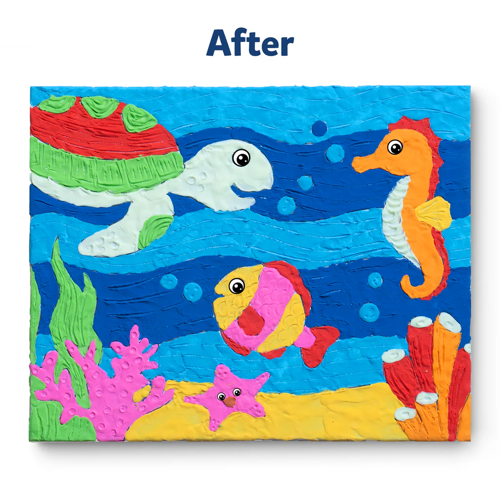 Skillmatics Art & Craft Kit - Color with Clay, No Mess Art, Create a Clay Canvas of Under The Ocean, Gifts - Image 6