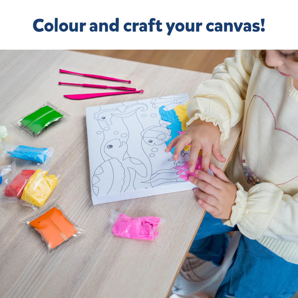 Skillmatics Art & Craft Kit - Color with Clay, No Mess Art, Create a Clay Canvas of Under The Ocean, Gifts - Image 7