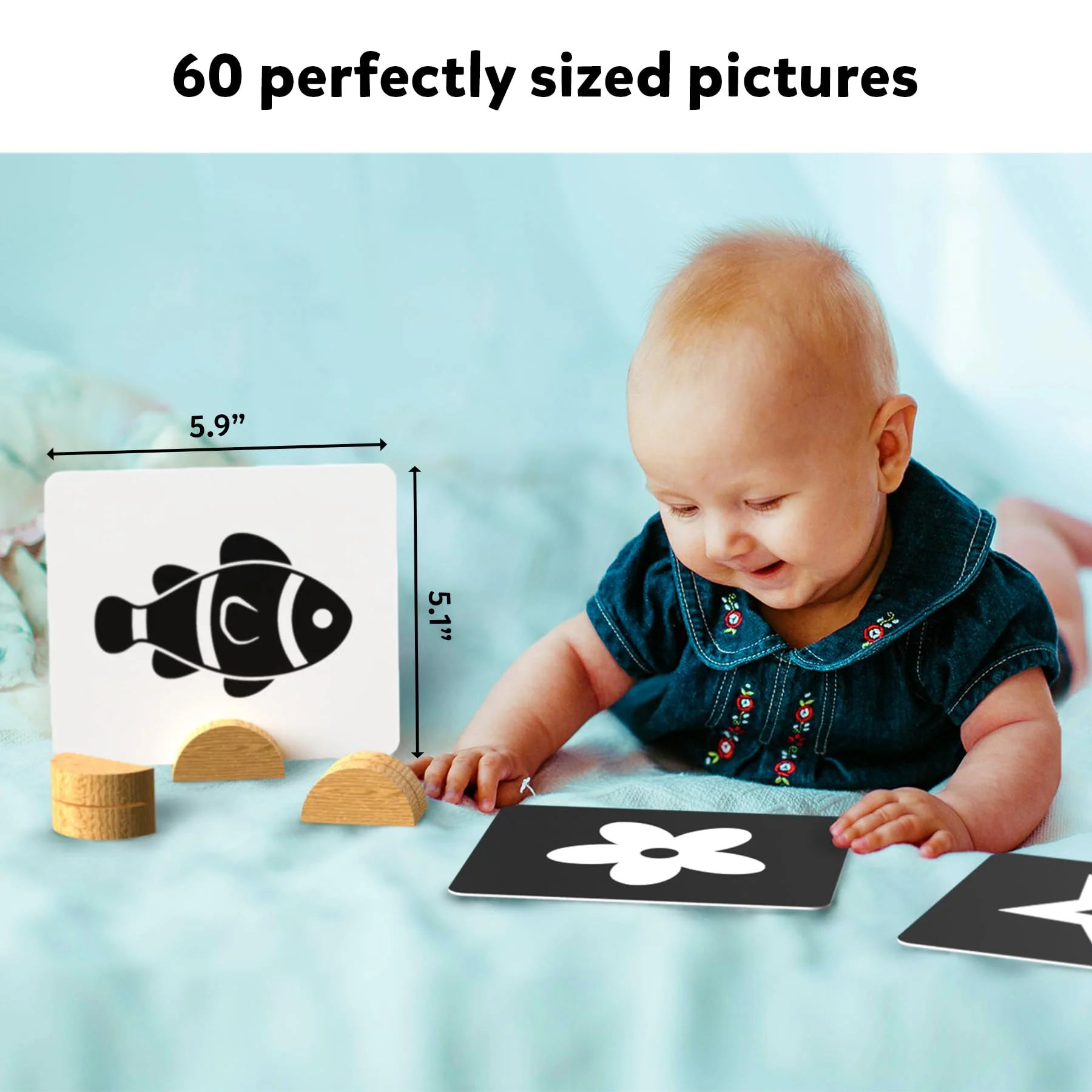 Skillmatics Large Flash Cards for Babies & Infants - High Contrast, Newborn Visual Stimulation & Sensory Development for 0 to 12 Months, 60 Pictures, Gifts, Travel Friendly - Image 4
