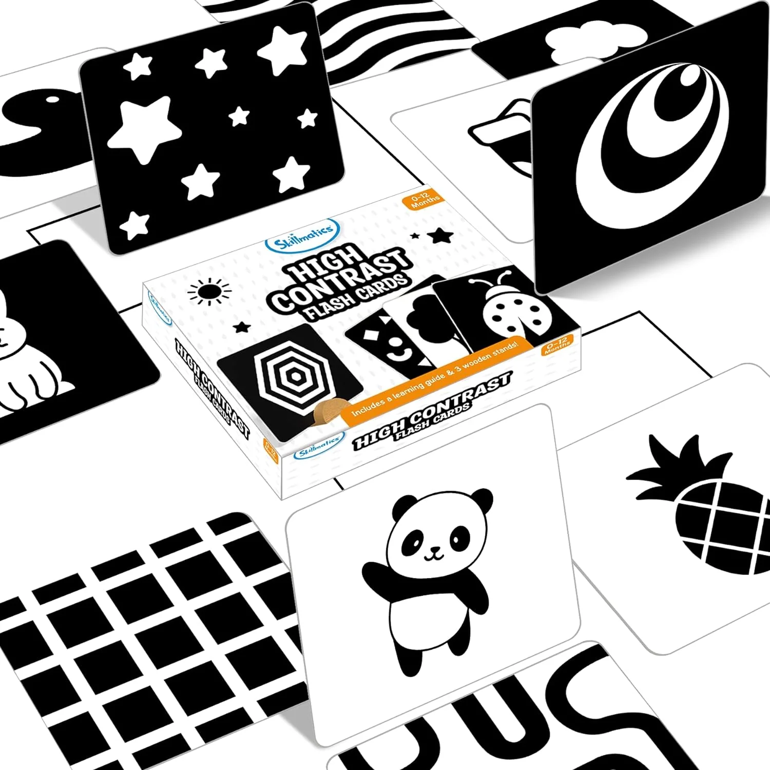 Skillmatics Large Flash Cards for Babies & Infants - High Contrast, Newborn Visual Stimulation & Sensory Development for 0 to 12 Months, 60 Pictures, Gifts, Travel Friendly - Image 8