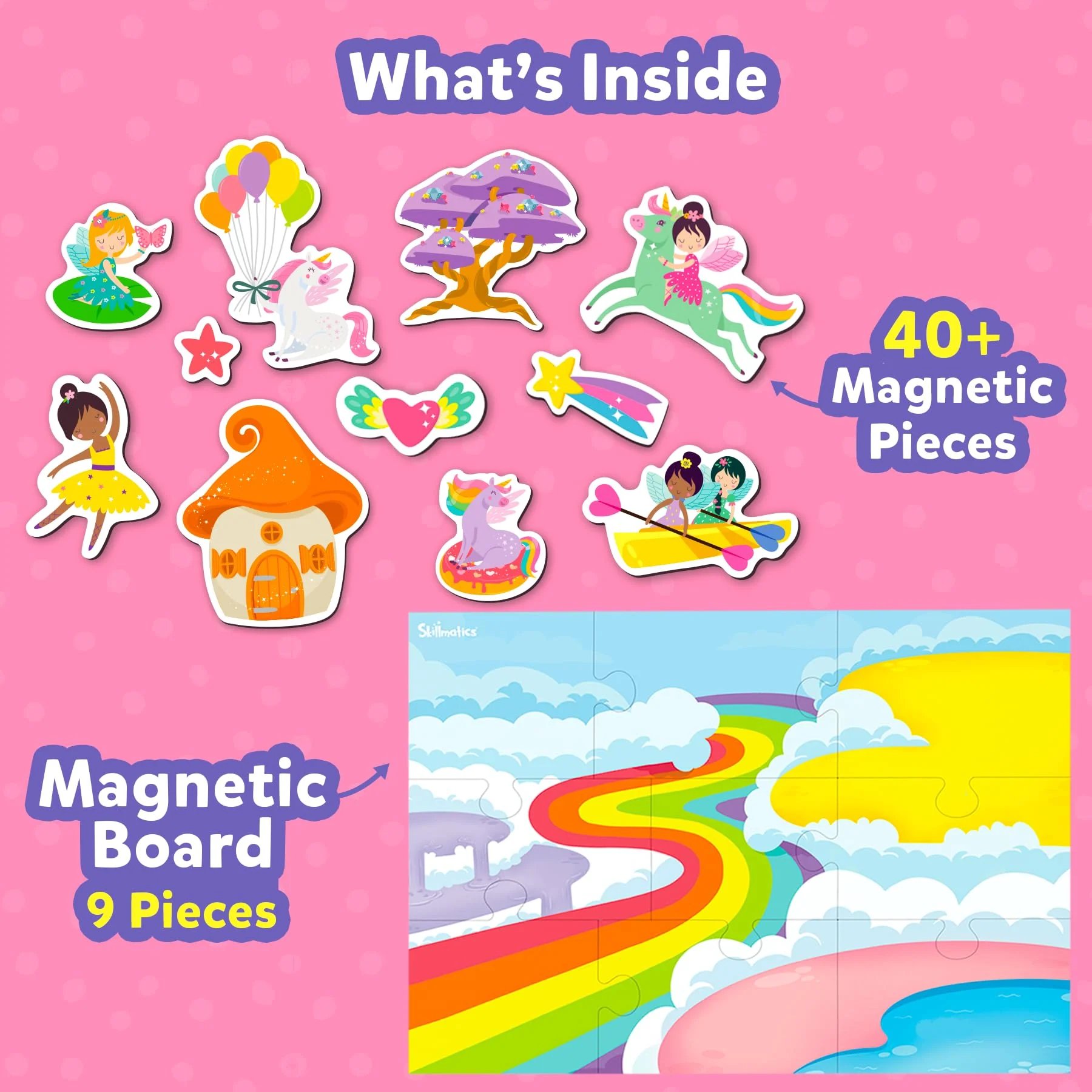 Skillmatics Magnetopia - Design Your Princess & Unicorn Land, Interactive Pretend Play Set with 40+ Magnetic Pieces, Gifts - Image 3