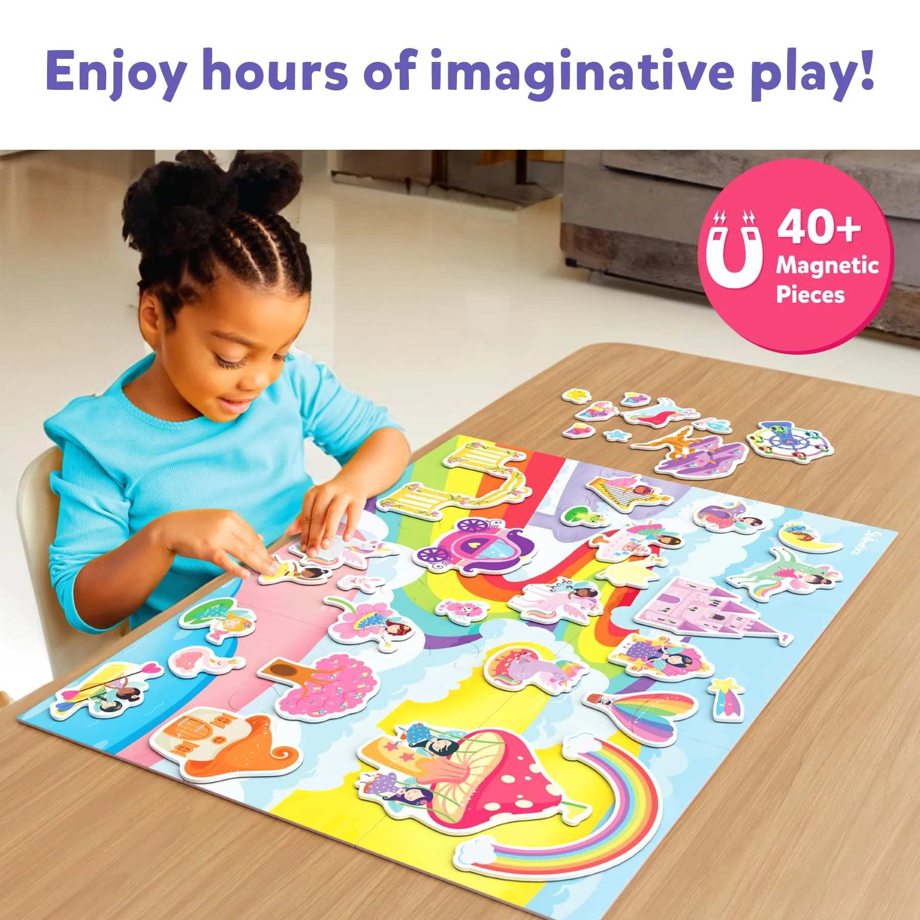Skillmatics Magnetopia - Design Your Princess & Unicorn Land, Interactive Pretend Play Set with 40+ Magnetic Pieces, Gifts - Image 4
