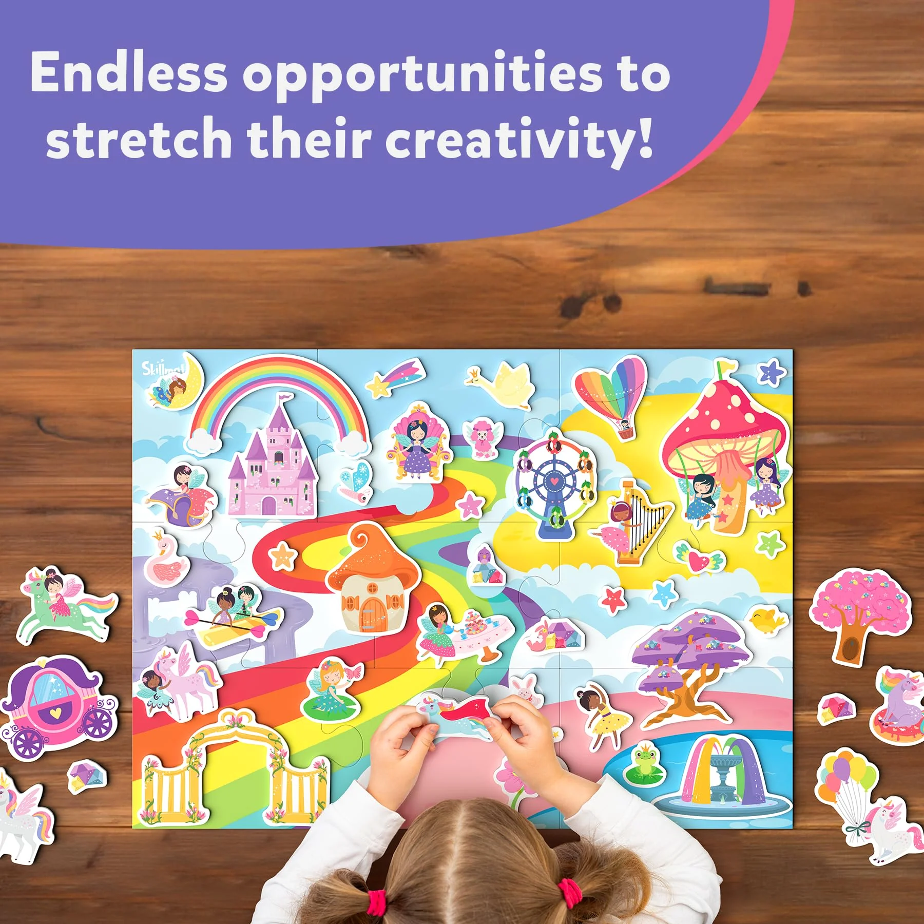 Skillmatics Magnetopia - Design Your Princess & Unicorn Land, Interactive Pretend Play Set with 40+ Magnetic Pieces, Gifts - Image 6