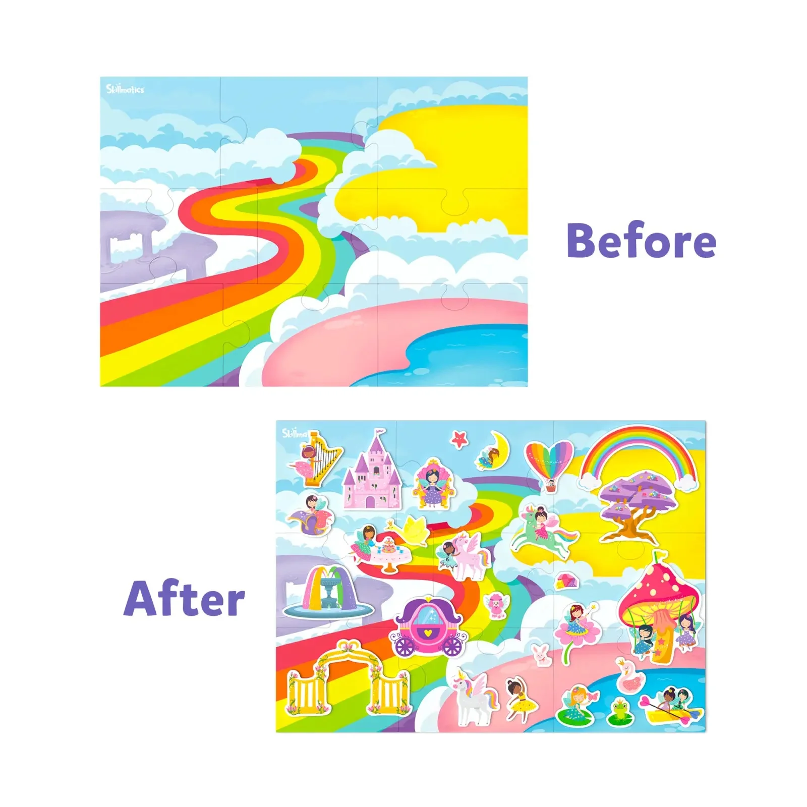 Skillmatics Magnetopia - Design Your Princess & Unicorn Land, Interactive Pretend Play Set with 40+ Magnetic Pieces, Gifts - Image 7