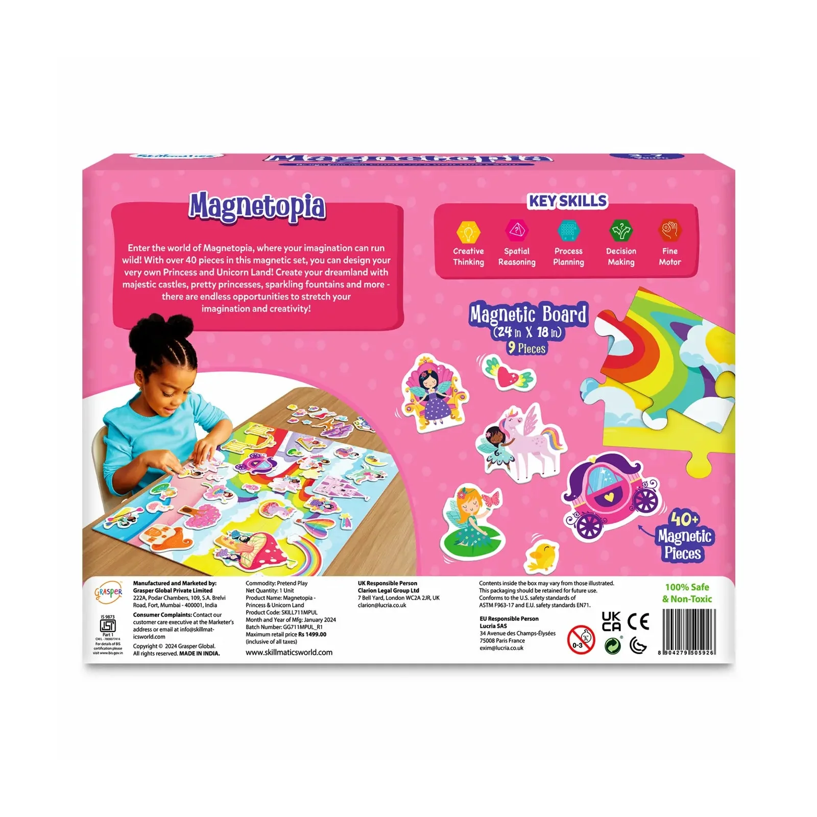 Skillmatics Magnetopia - Design Your Princess & Unicorn Land, Interactive Pretend Play Set with 40+ Magnetic Pieces, Gifts - Image 8