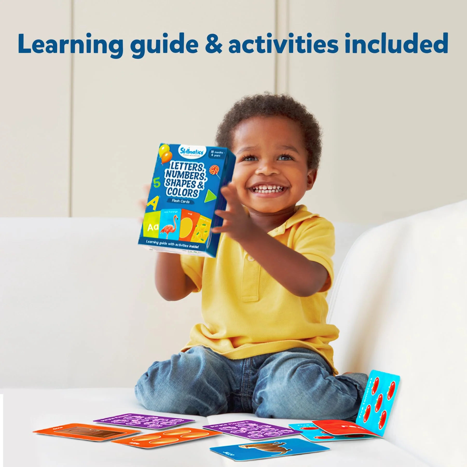 Skillmatics Thick Flash Cards for Toddlers - Letters, Numbers, Shapes & Colours, Montessori Toys & Games, Preschool Learning for Kids - Image 3