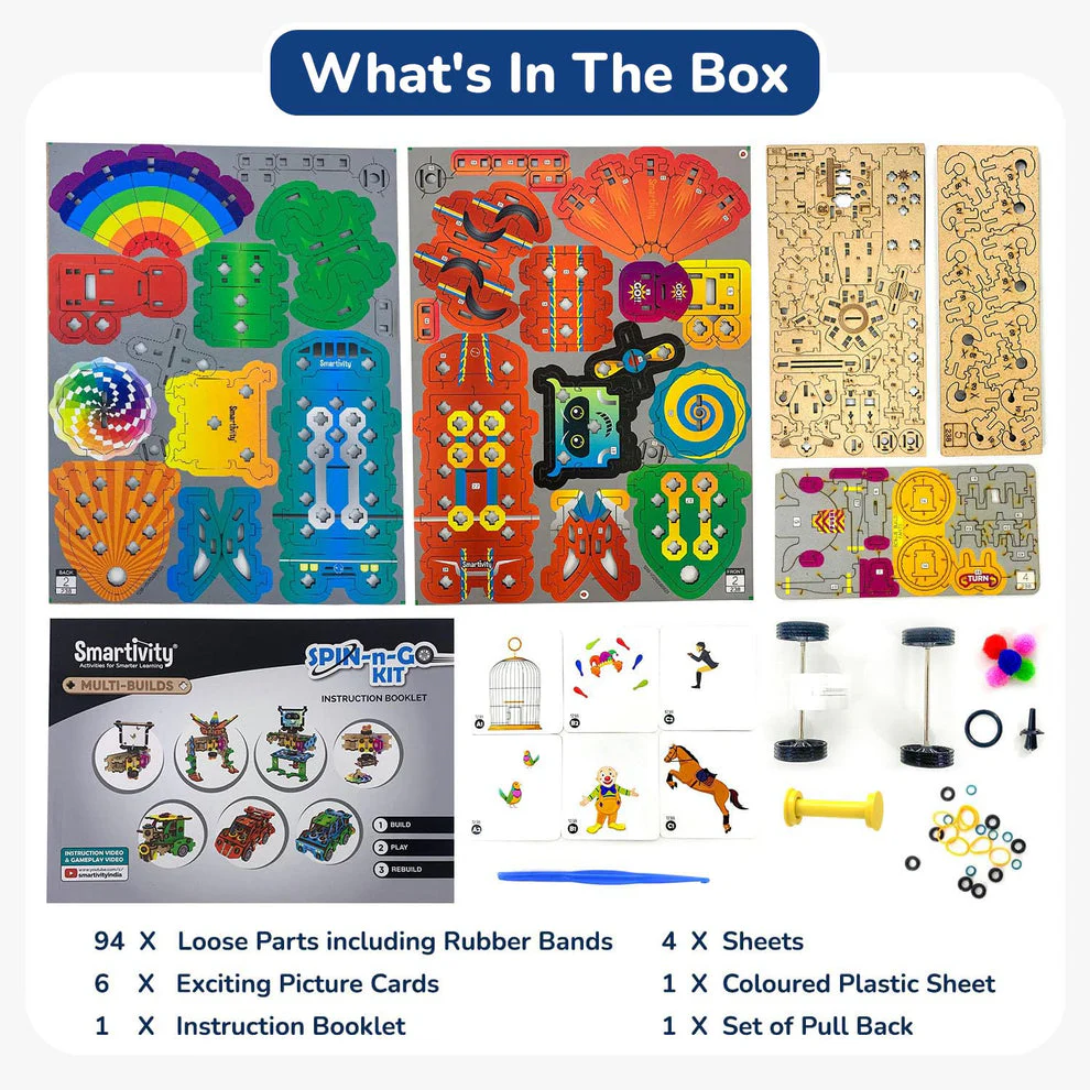 Smartivity Multi-Builds Spin-n-Go Kit 6-10 years DIY STEM Construction Toy - Image 5