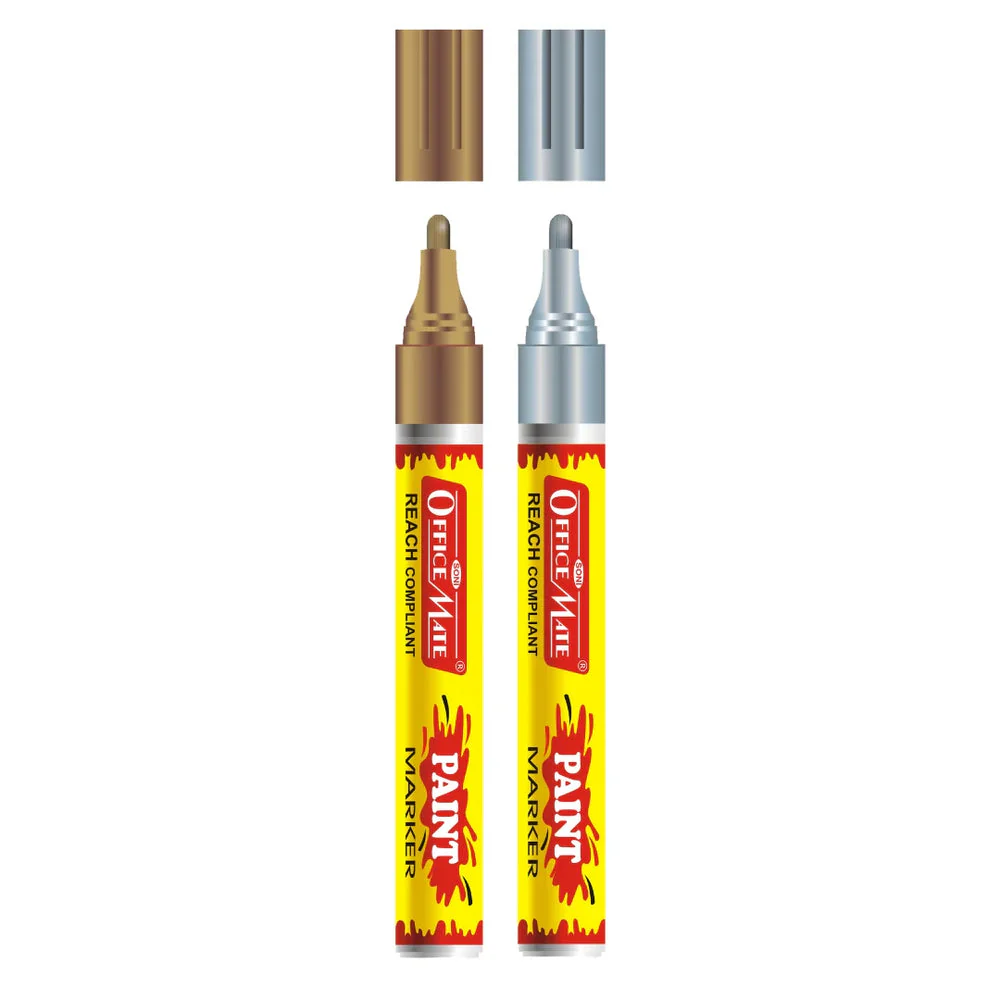 Soni Officemate Paint Marker with Silver and Golden combo - Image 2