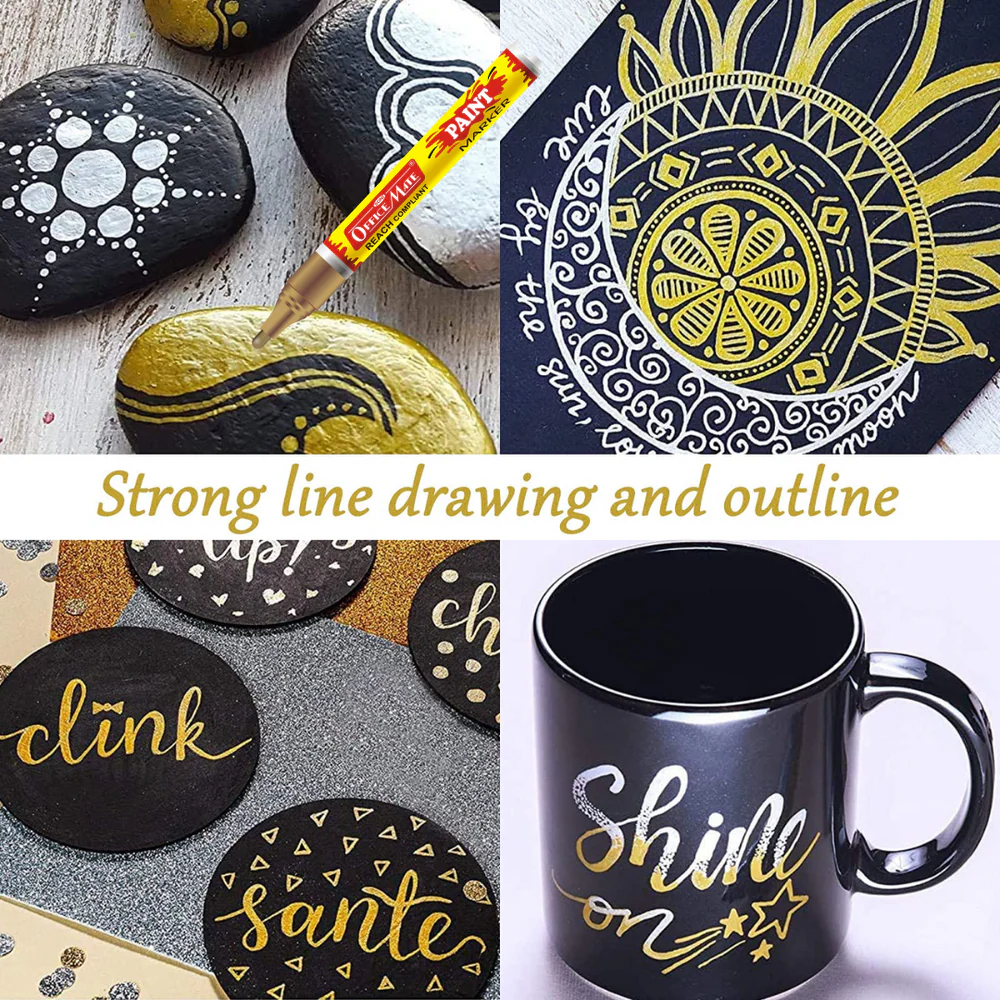 Soni Officemate Paint Marker with Silver and Golden combo - Image 4