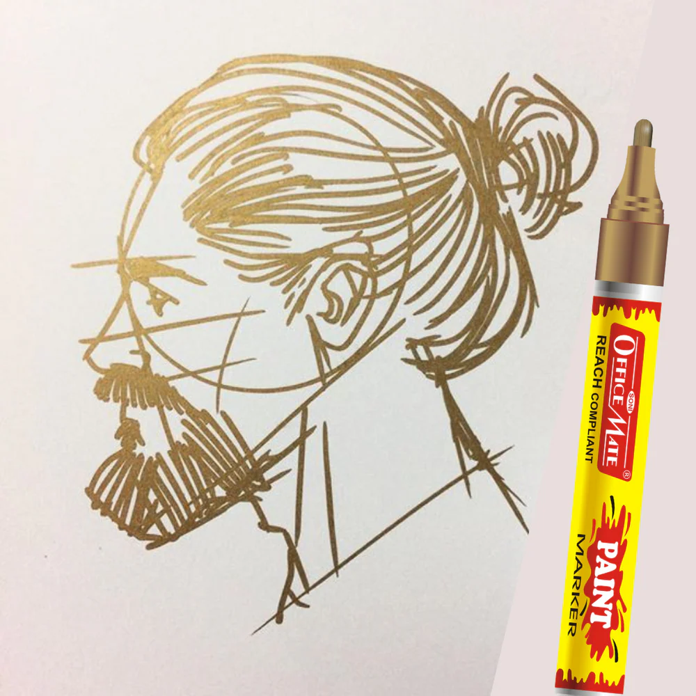 Soni Officemate Paint Marker with Silver and Golden combo - Image 6