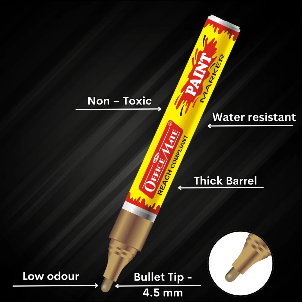 Soni Officemate Paint Marker with Silver and Golden combo - Image 7