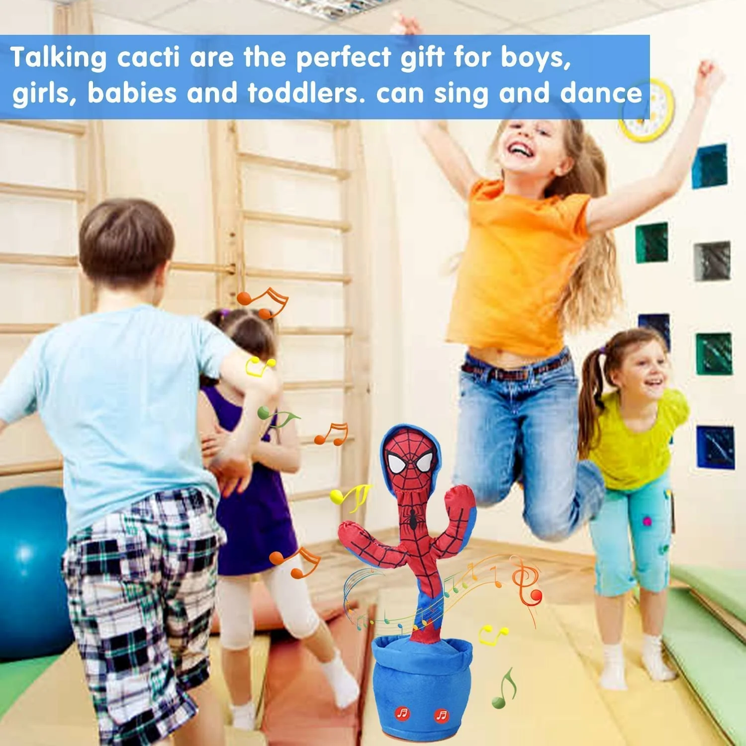 Spiderman Dancing Cactus, Talking Cactus, Plush Cactus Toy, Dance and Repeat Your Voice, with Song, with USB Charging, Dancing Cactus is a Gift for Children - Image 4